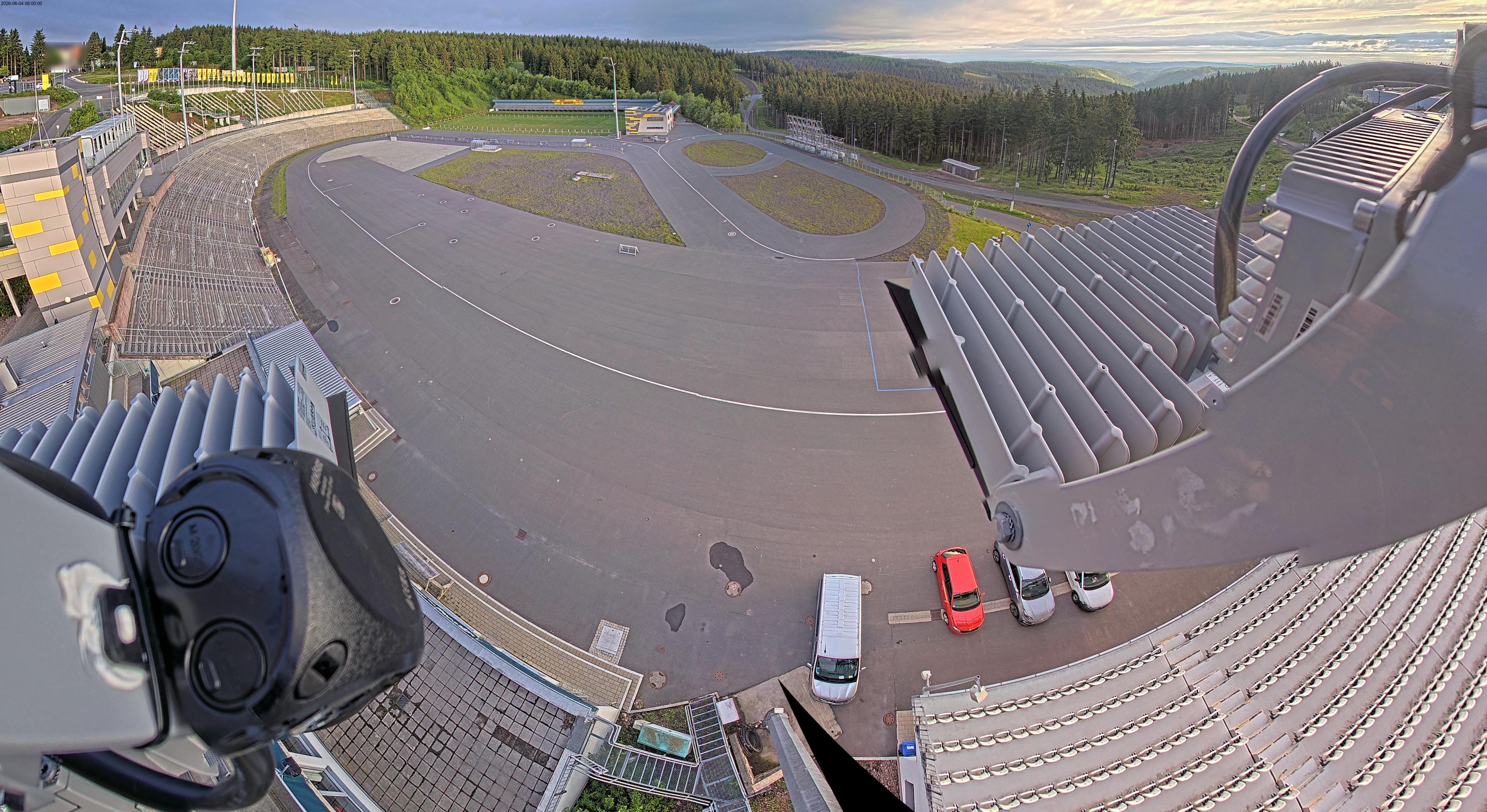 Archived image Webcam Oberhof: View Biathlon Stadium