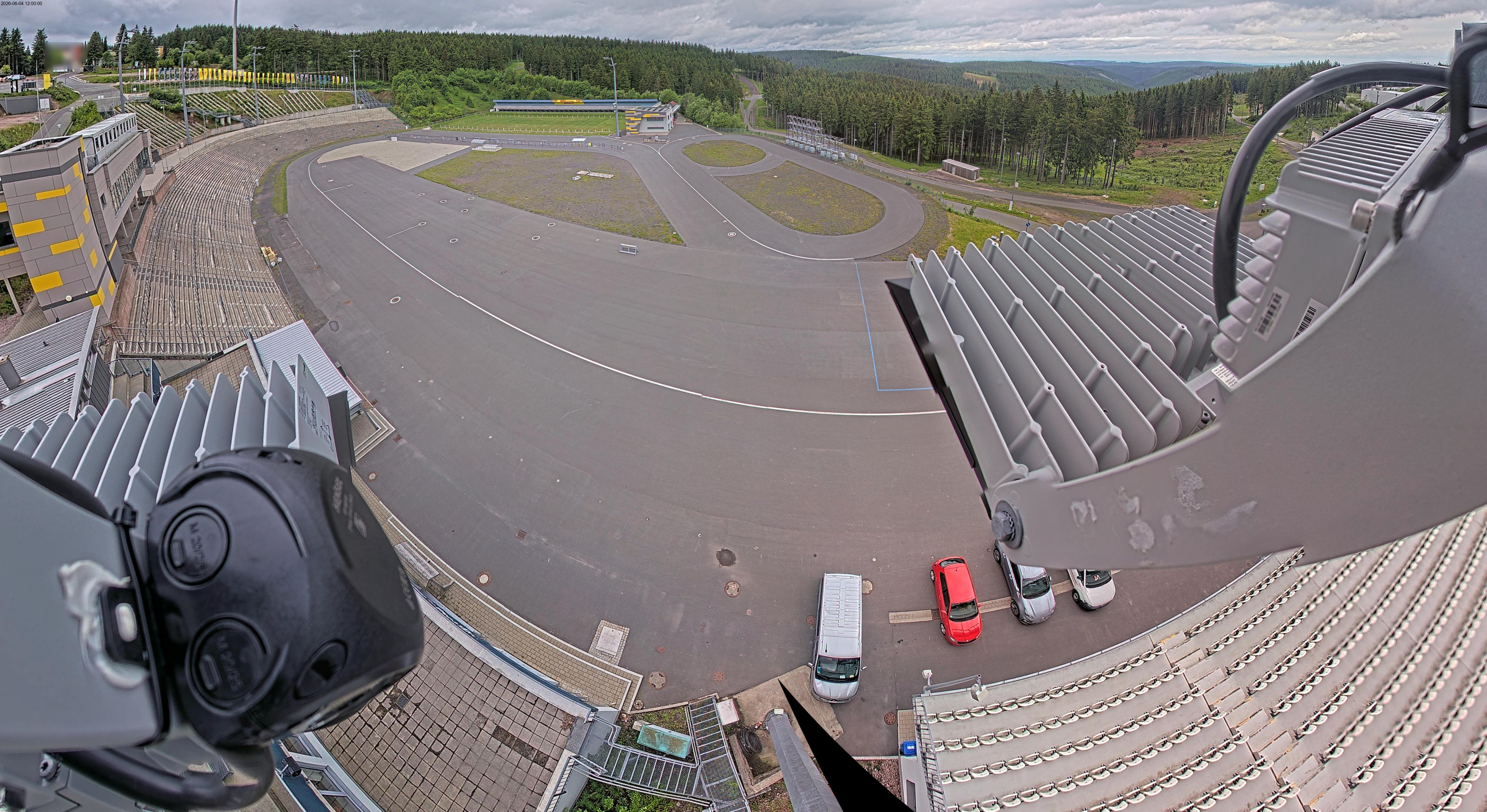 Archived image Webcam Oberhof: View Biathlon Stadium