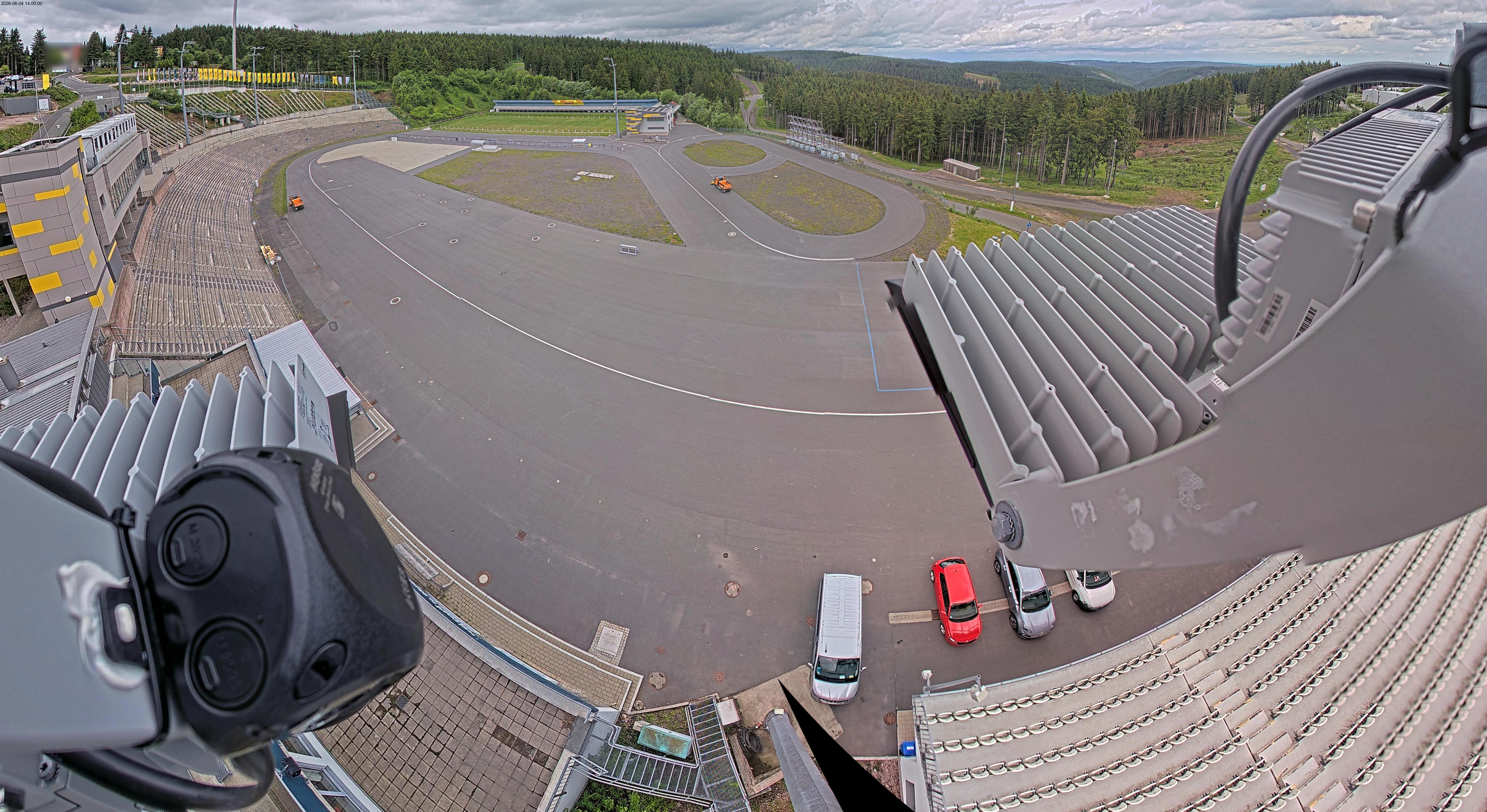 Archived image Webcam Oberhof: View Biathlon Stadium