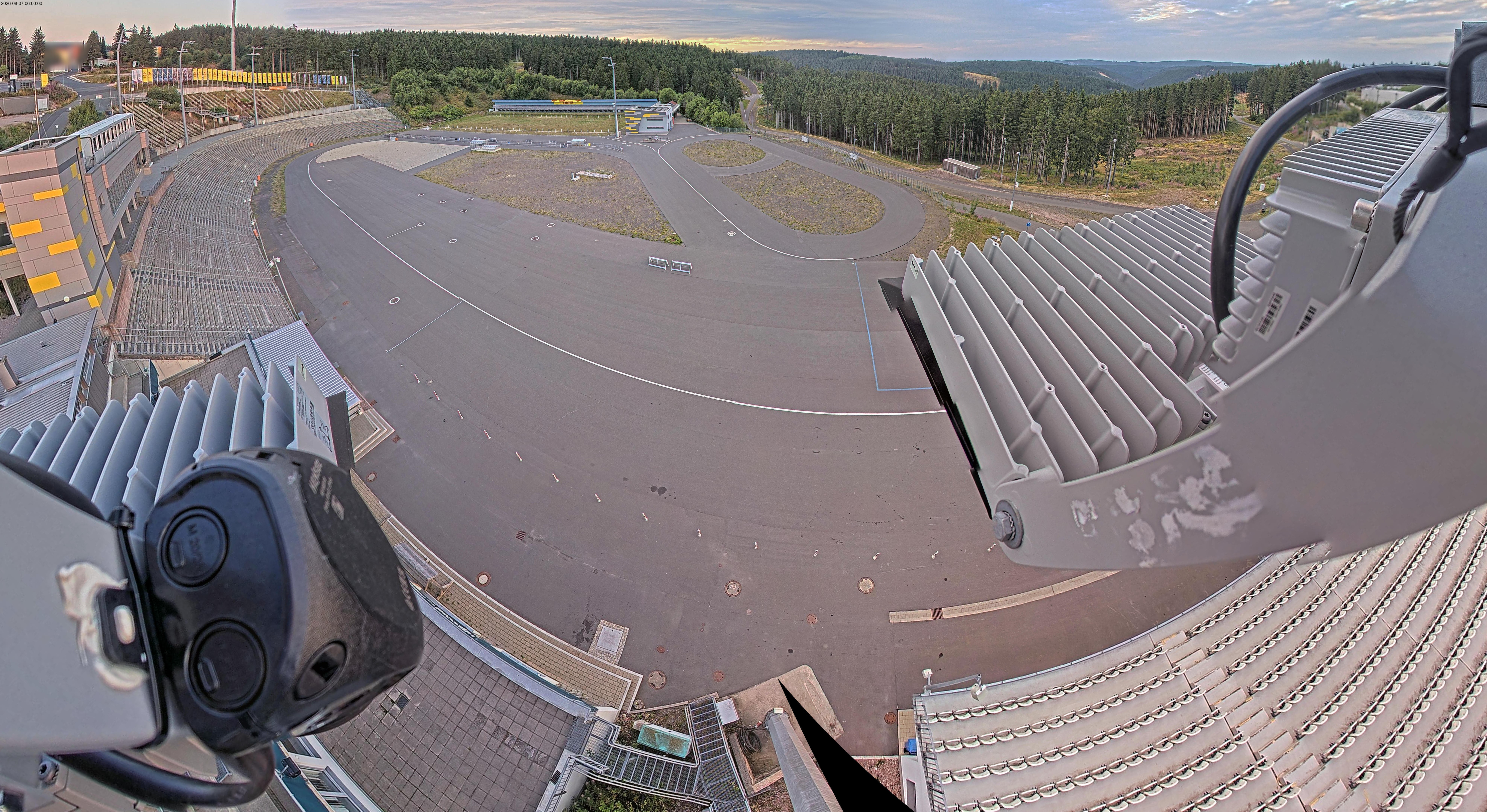 Archived image Webcam Oberhof: View Biathlon Stadium