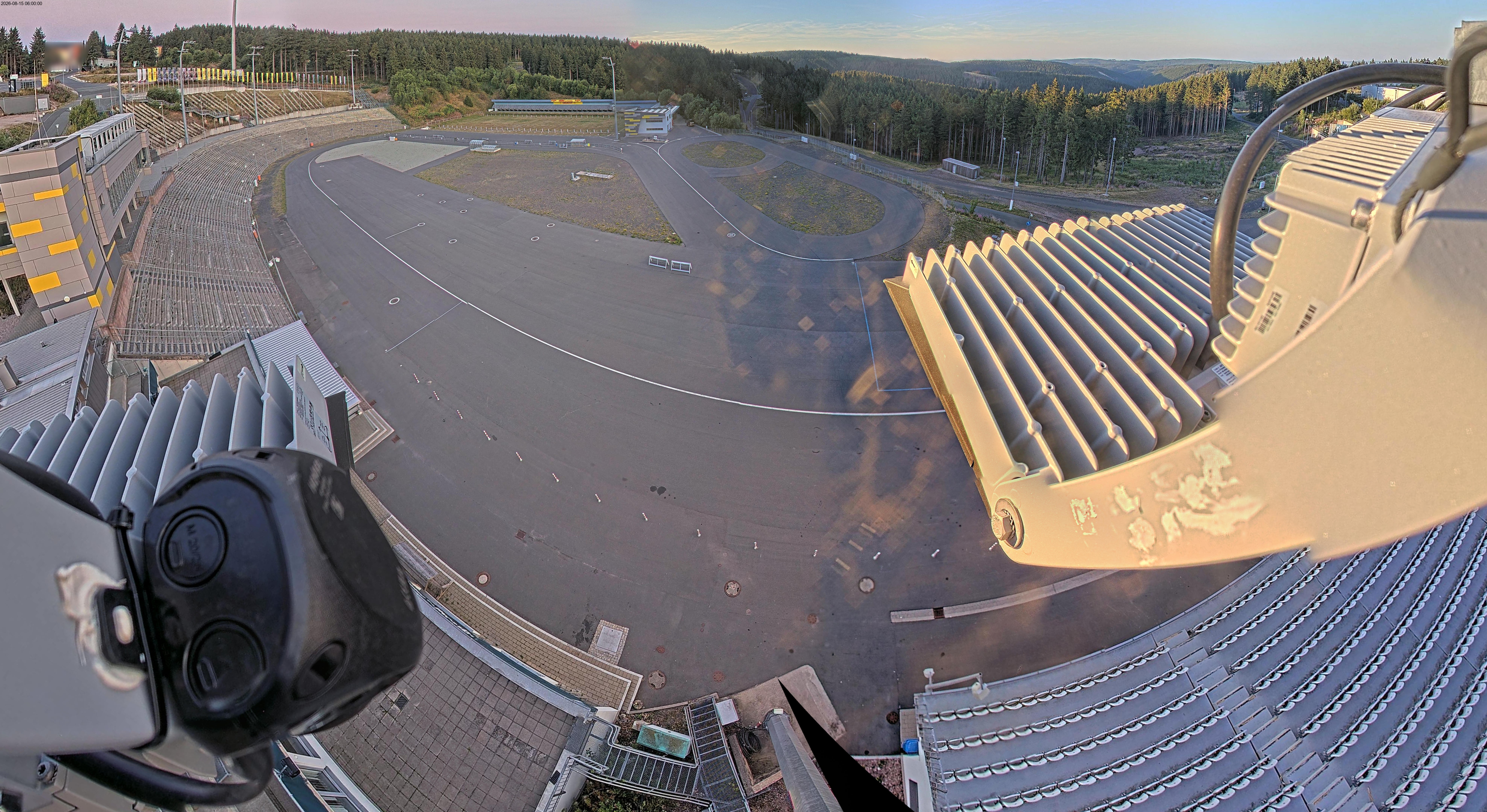 Archived image Webcam Oberhof: View Biathlon Stadium