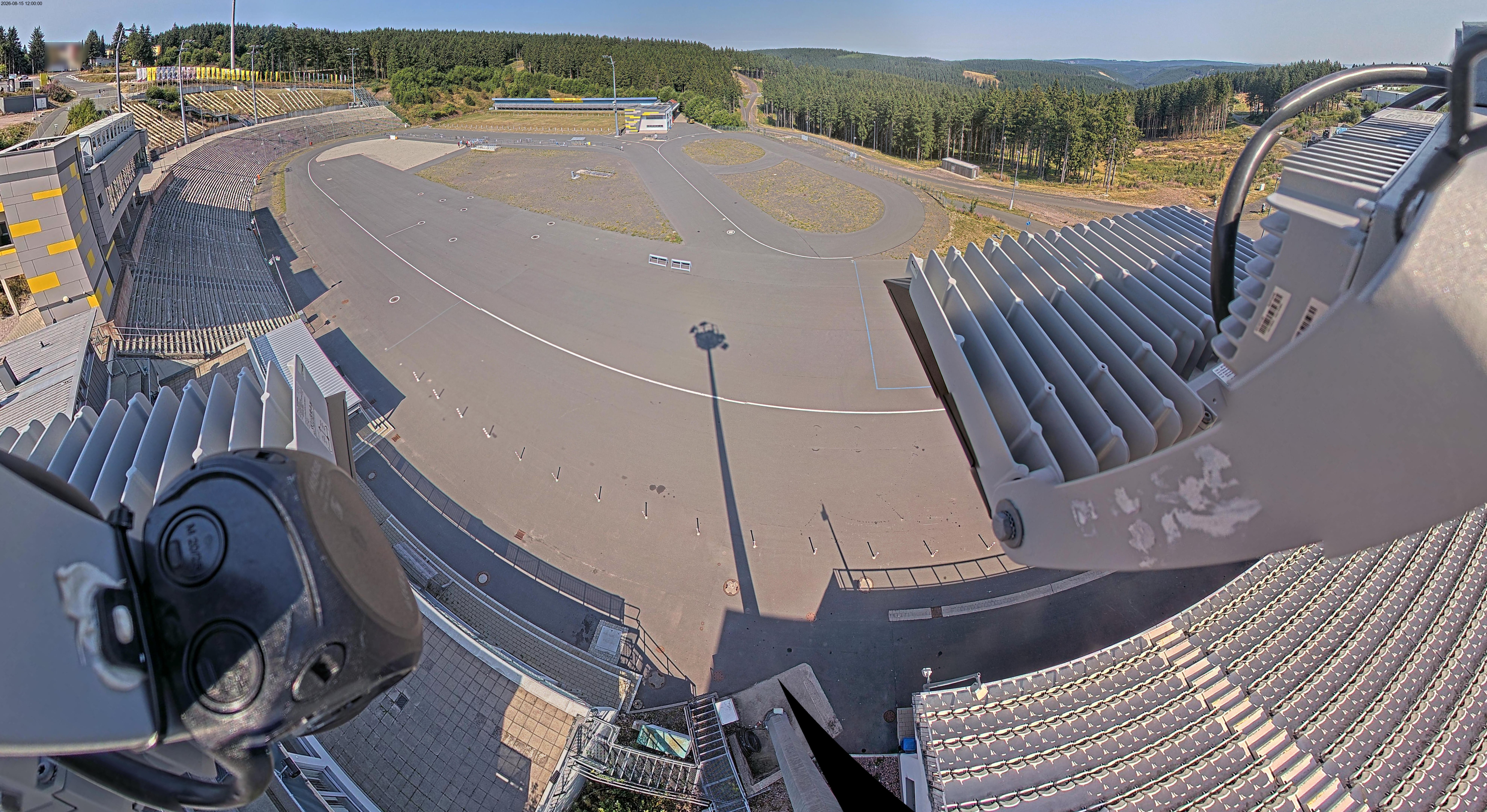 Archived image Webcam Oberhof: View Biathlon Stadium