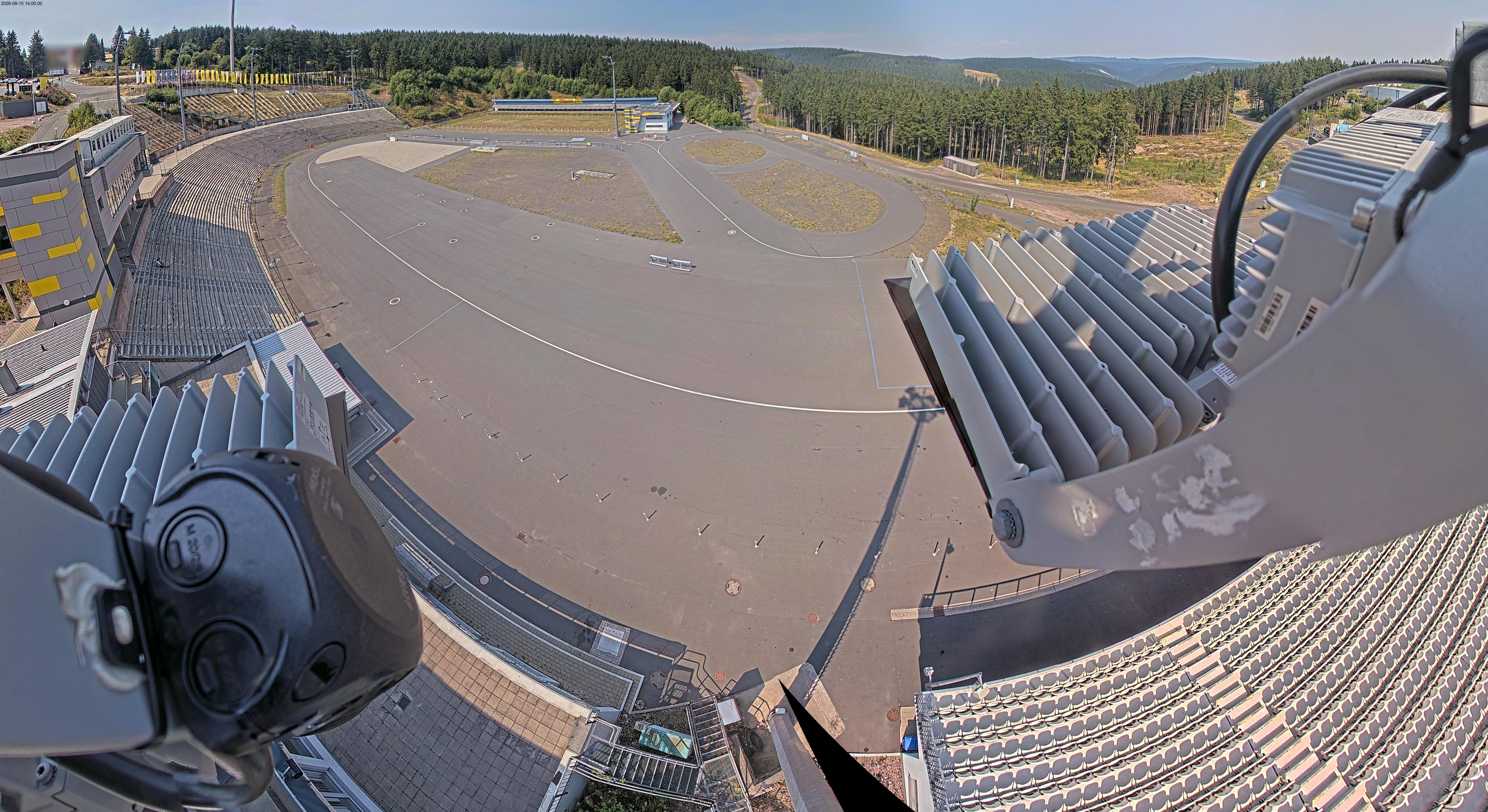 Archived image Webcam Oberhof: View Biathlon Stadium