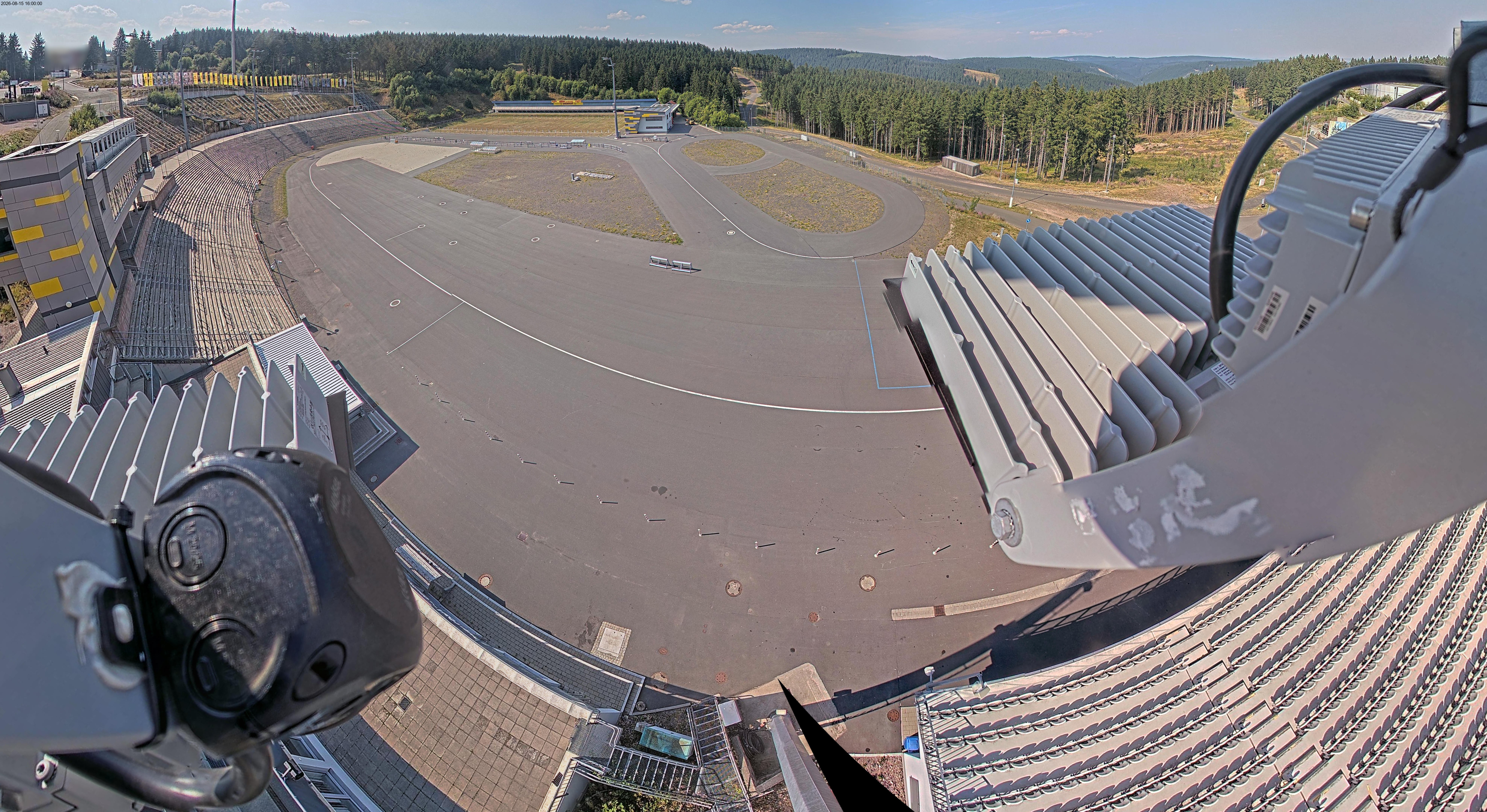 Archived image Webcam Oberhof: View Biathlon Stadium