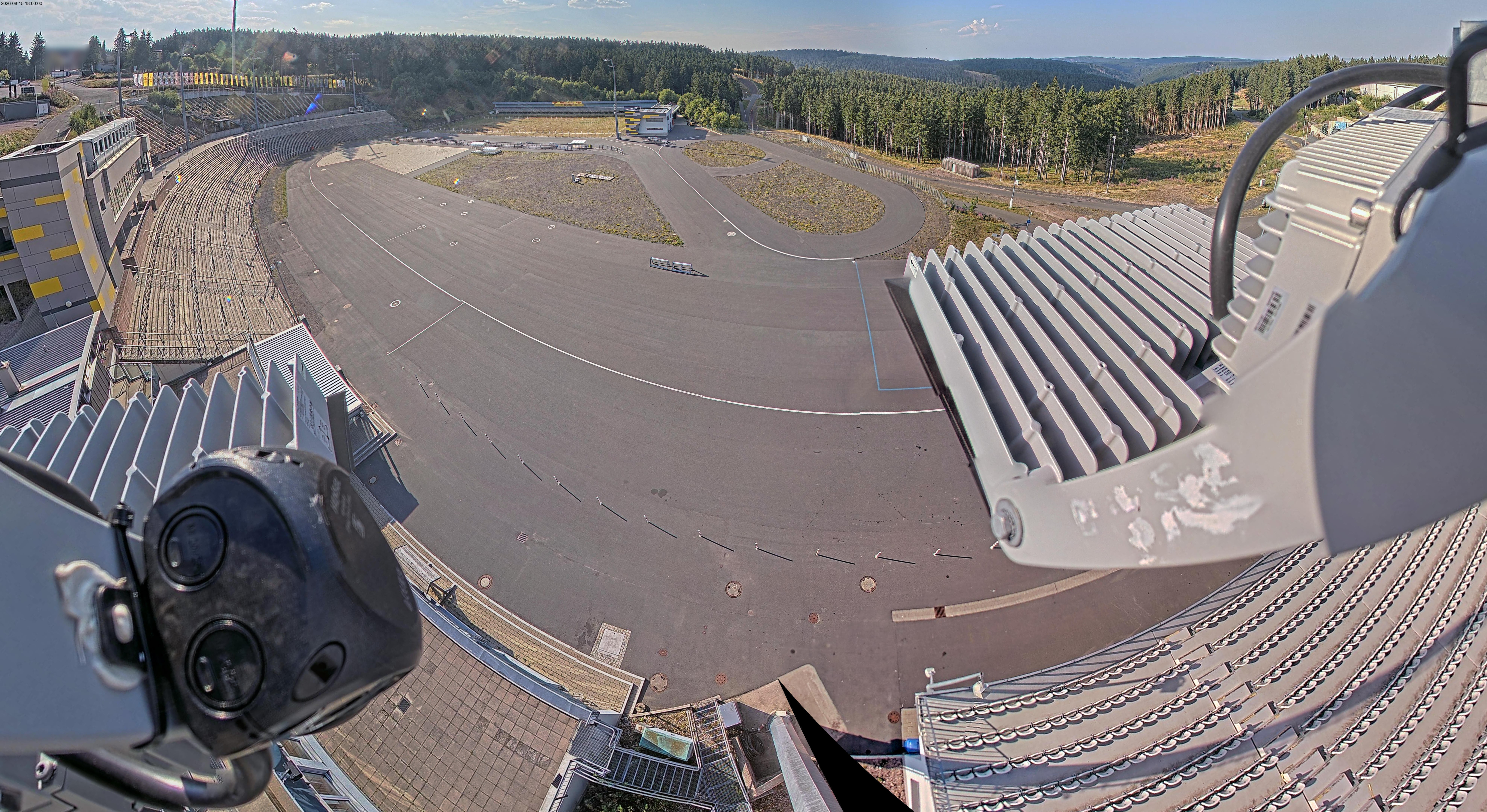 Archived image Webcam Oberhof: View Biathlon Stadium