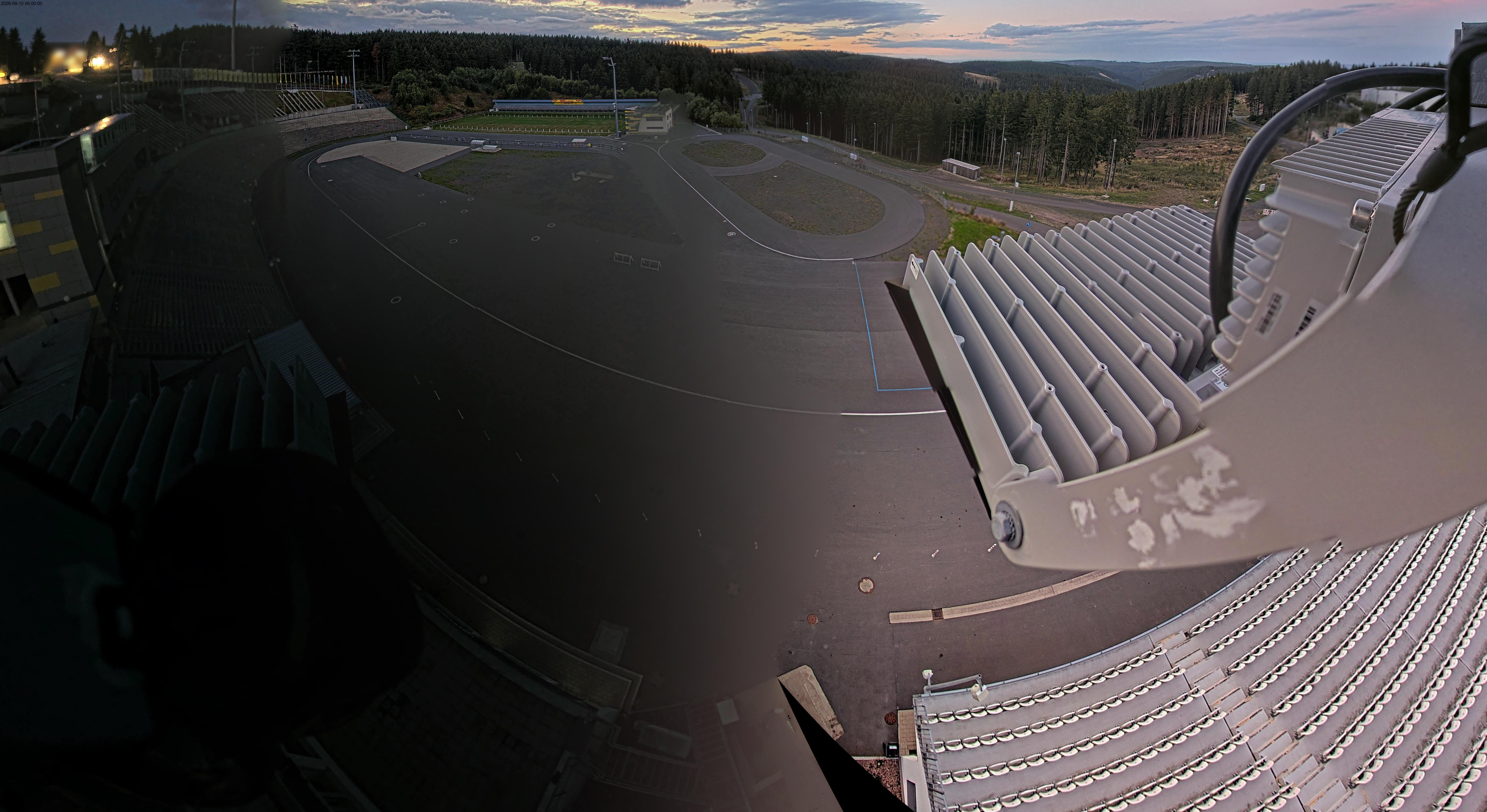 Archived image Webcam Oberhof: View Biathlon Stadium