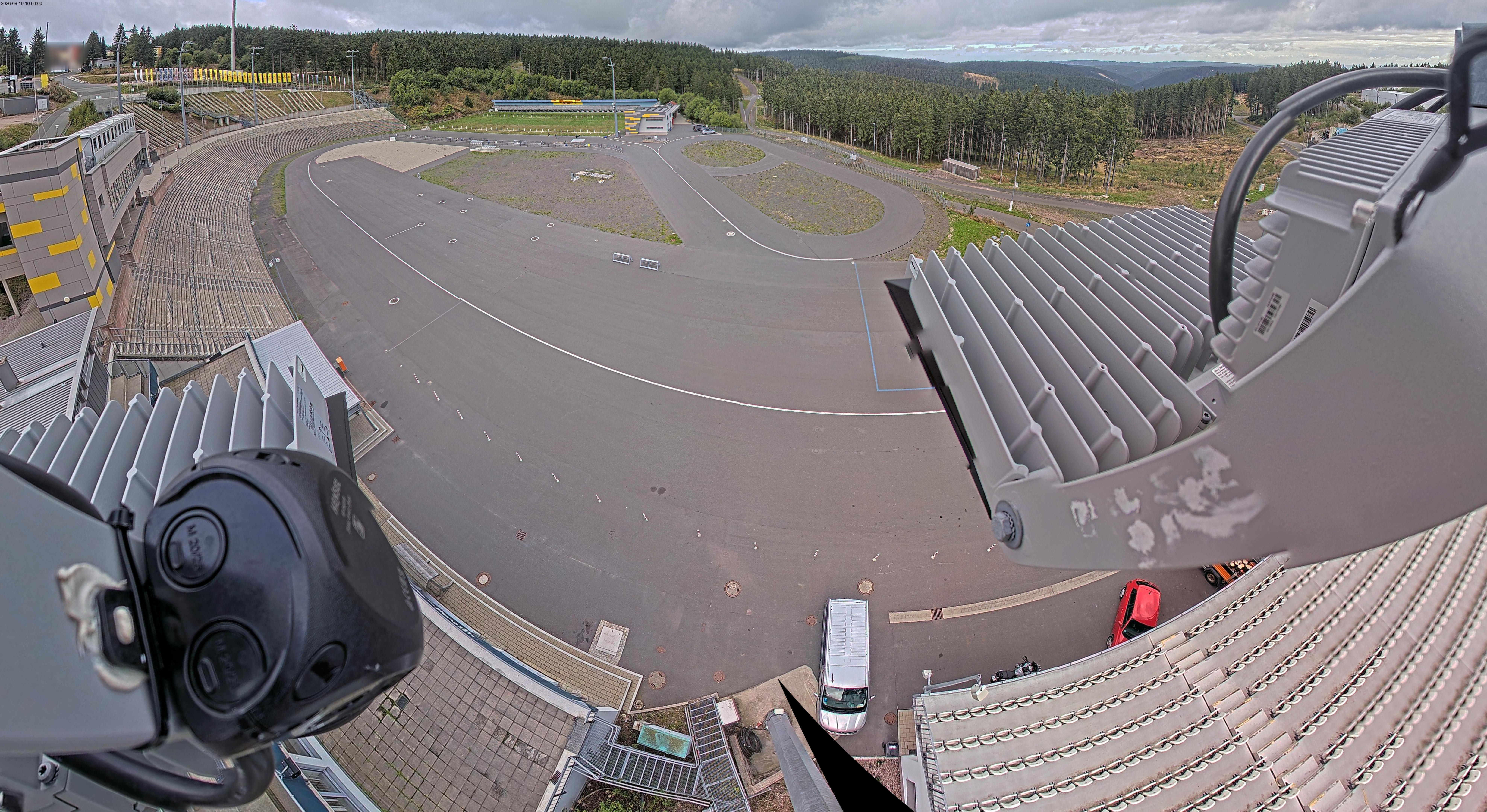 Archived image Webcam Oberhof: View Biathlon Stadium