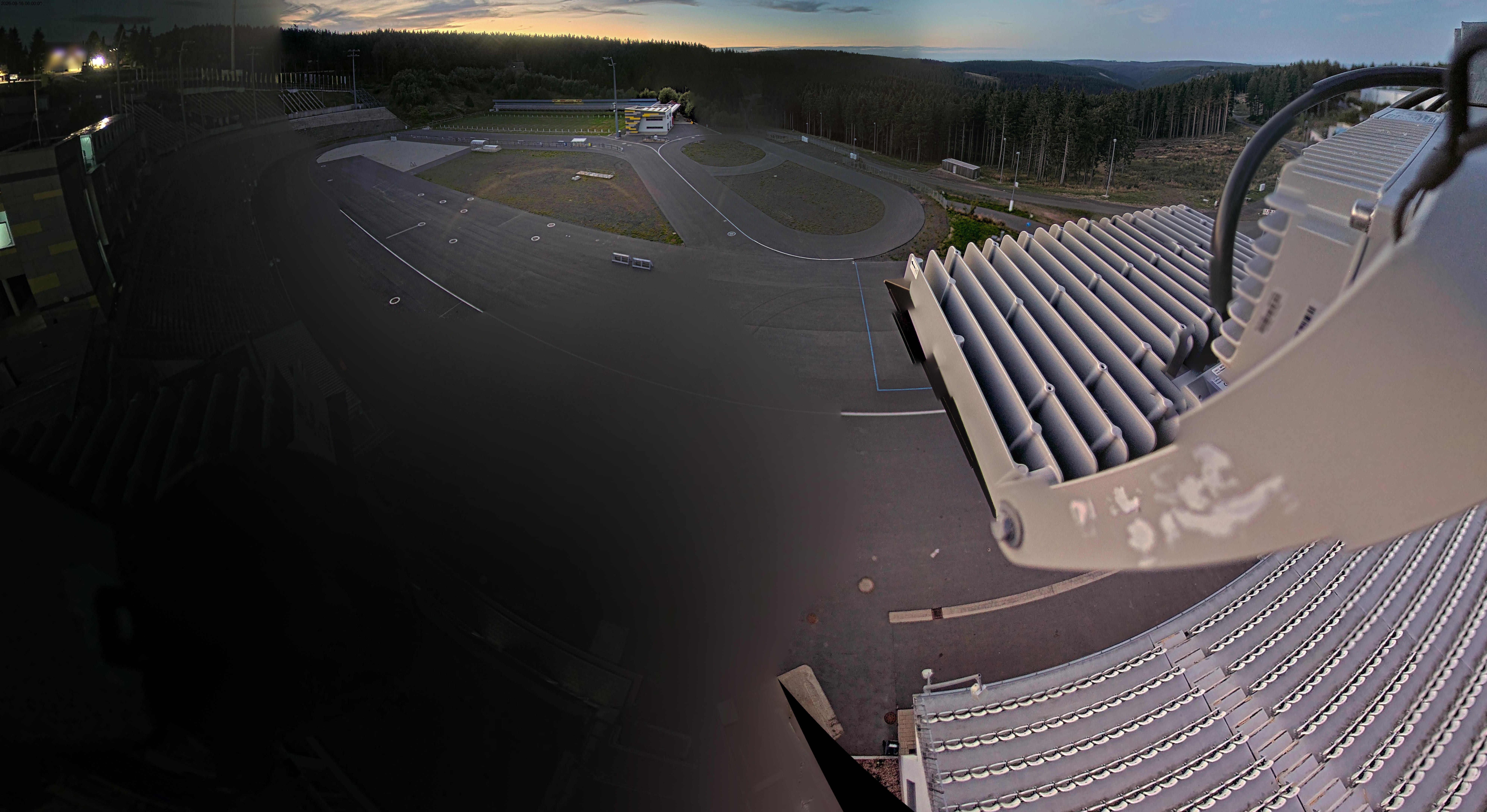 Archived image Webcam Oberhof: View Biathlon Stadium