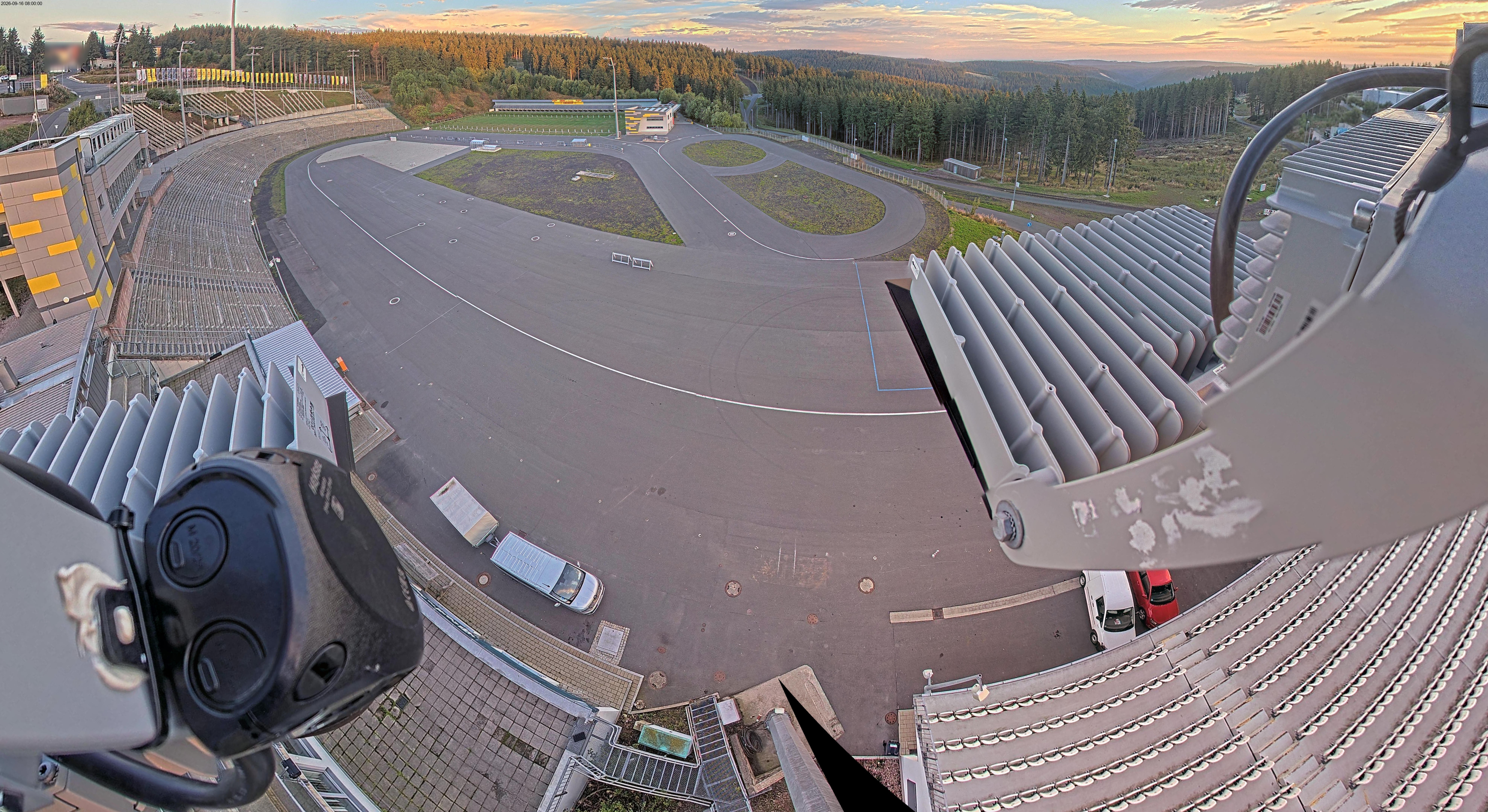 Archived image Webcam Oberhof: View Biathlon Stadium