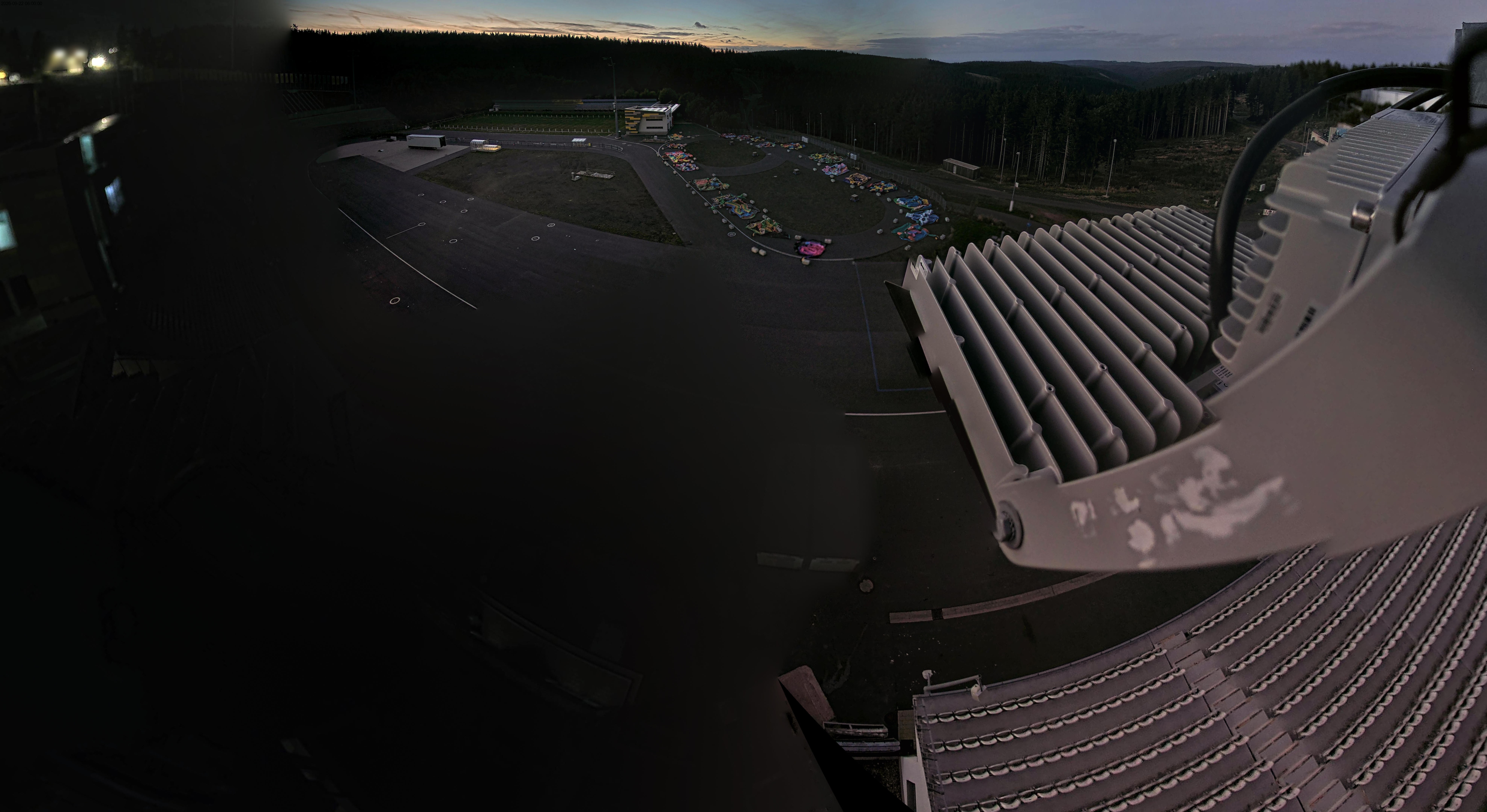 Archived image Webcam Oberhof: View Biathlon Stadium