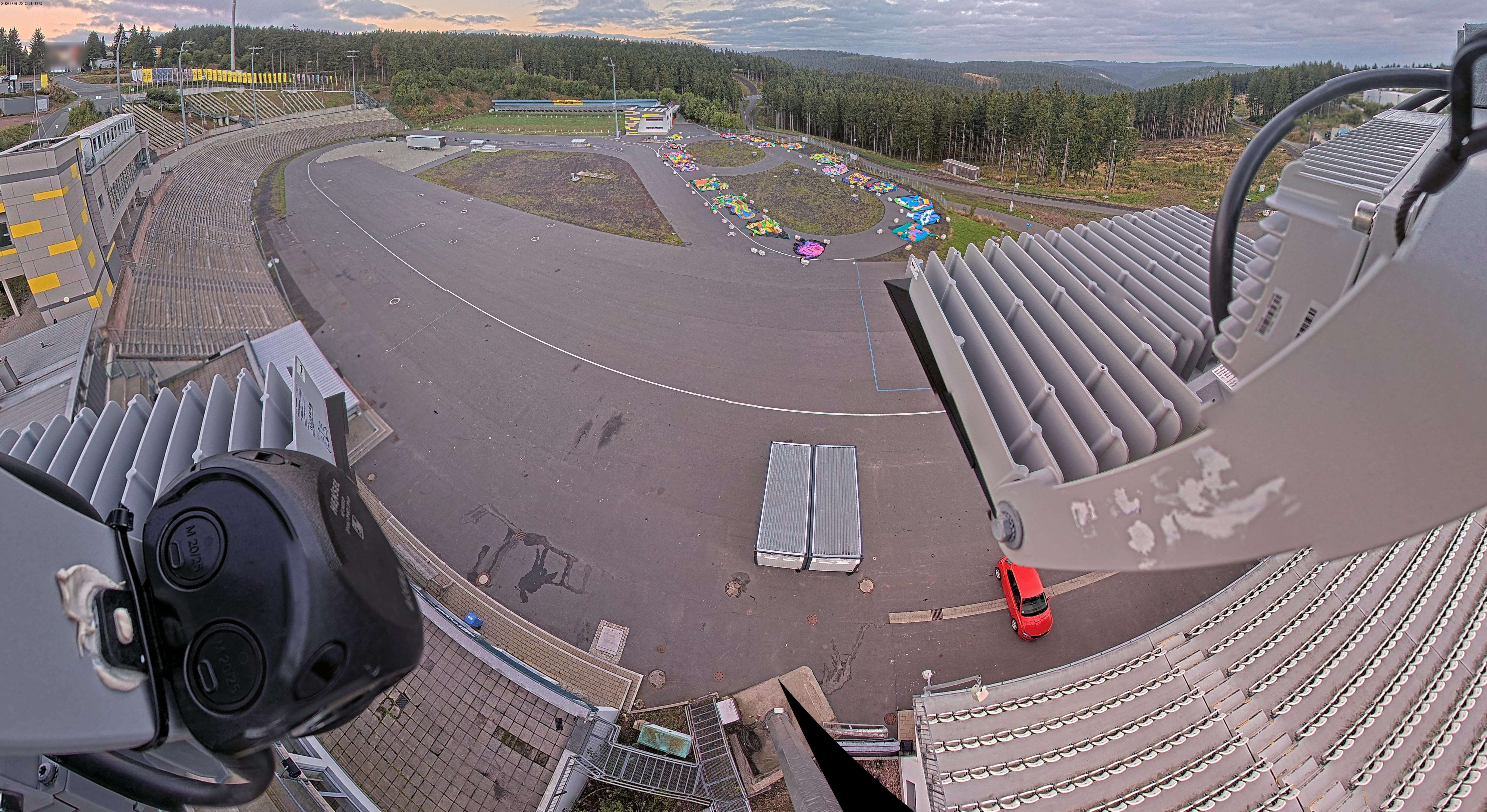 Archived image Webcam Oberhof: View Biathlon Stadium