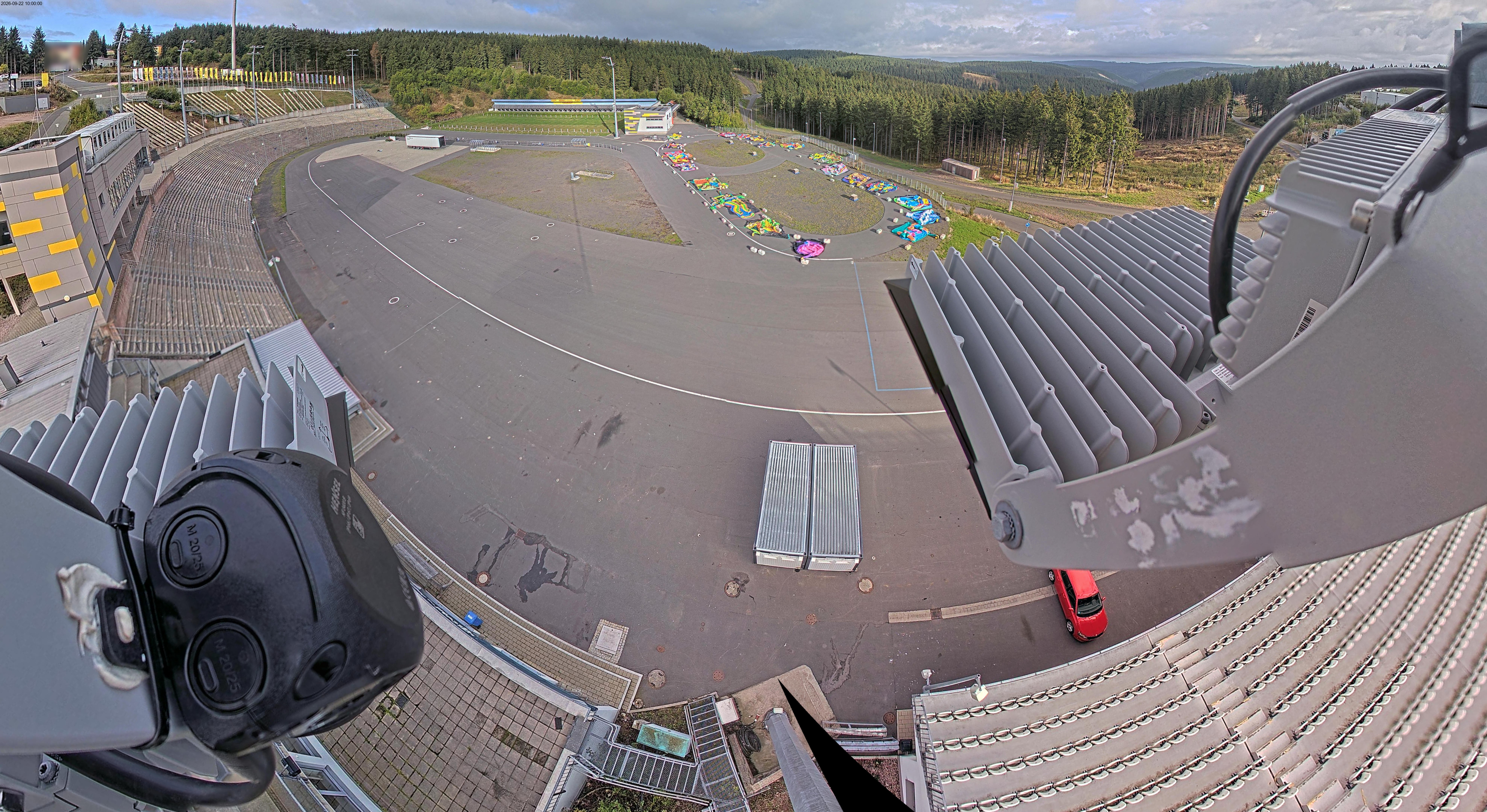 Archived image Webcam Oberhof: View Biathlon Stadium