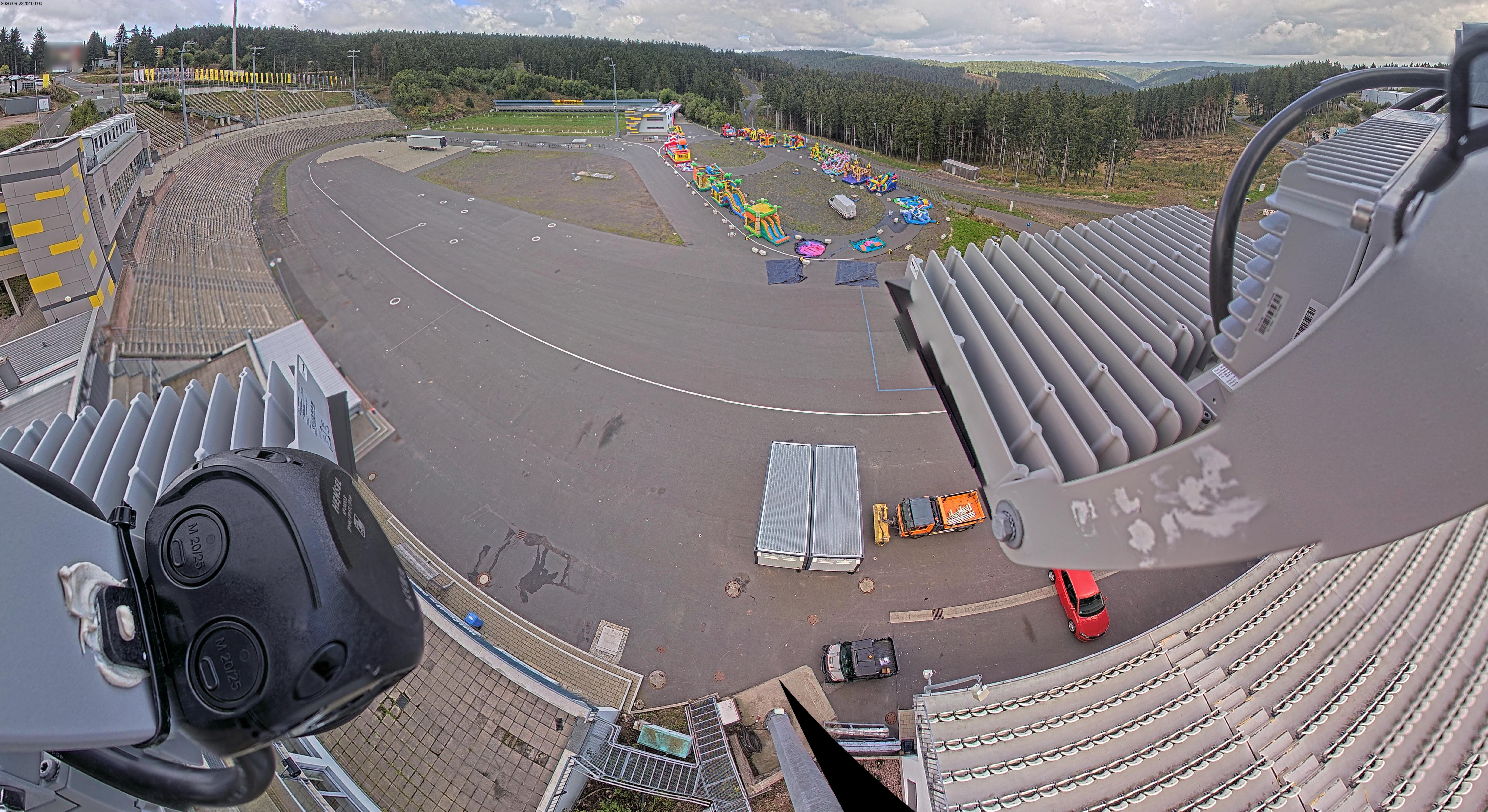 Archived image Webcam Oberhof: View Biathlon Stadium