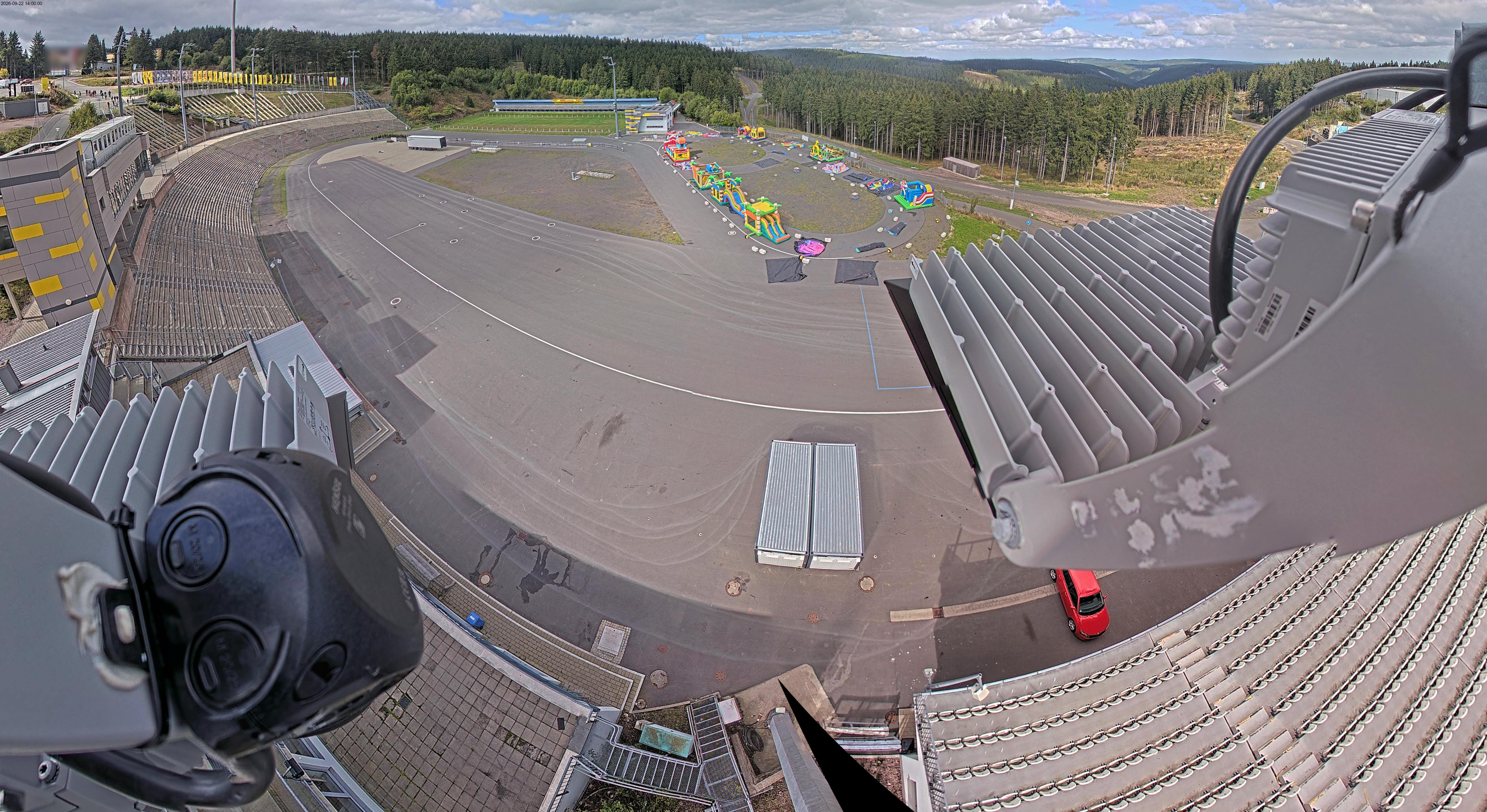 Archived image Webcam Oberhof: View Biathlon Stadium
