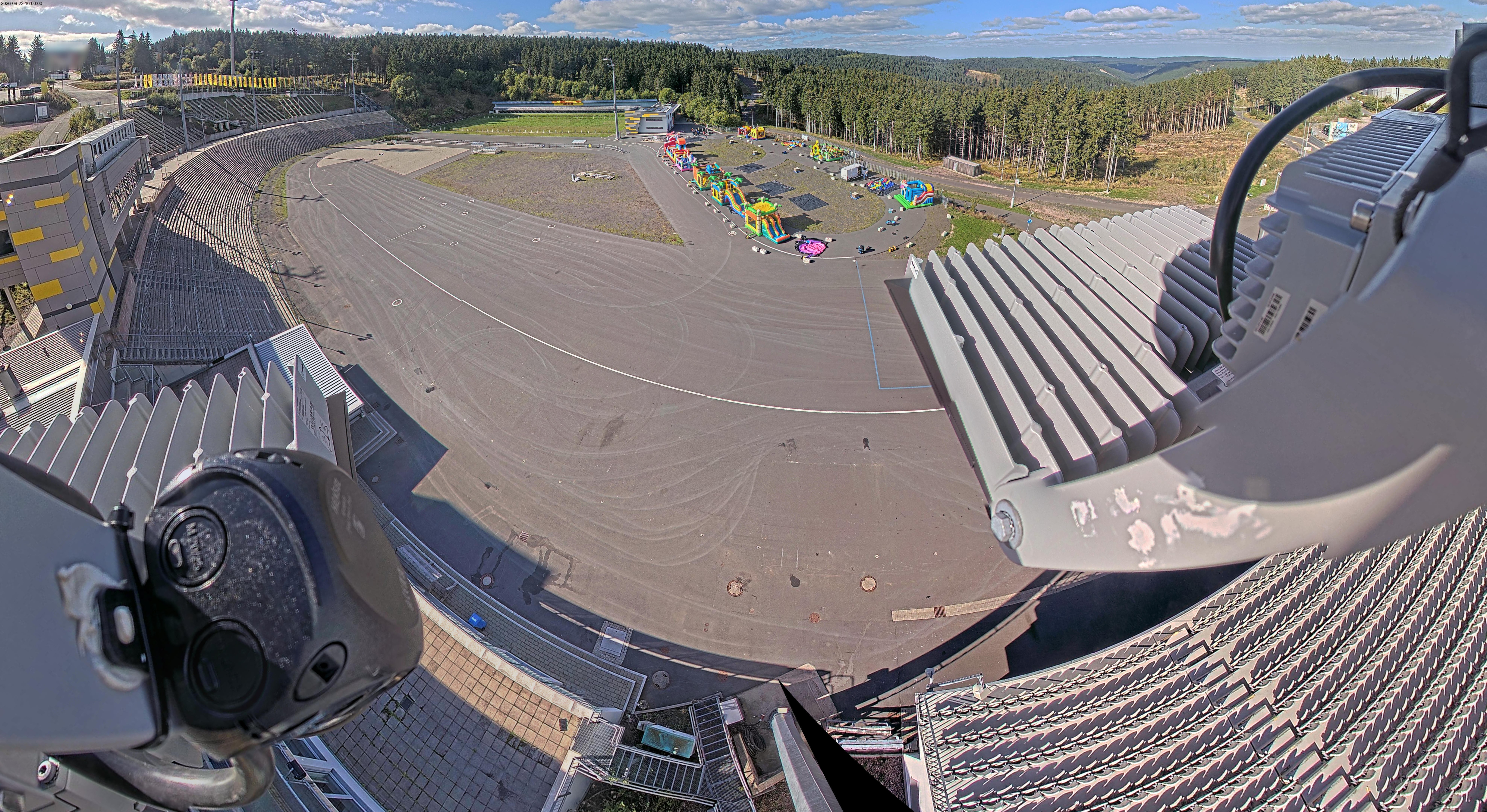 Archived image Webcam Oberhof: View Biathlon Stadium