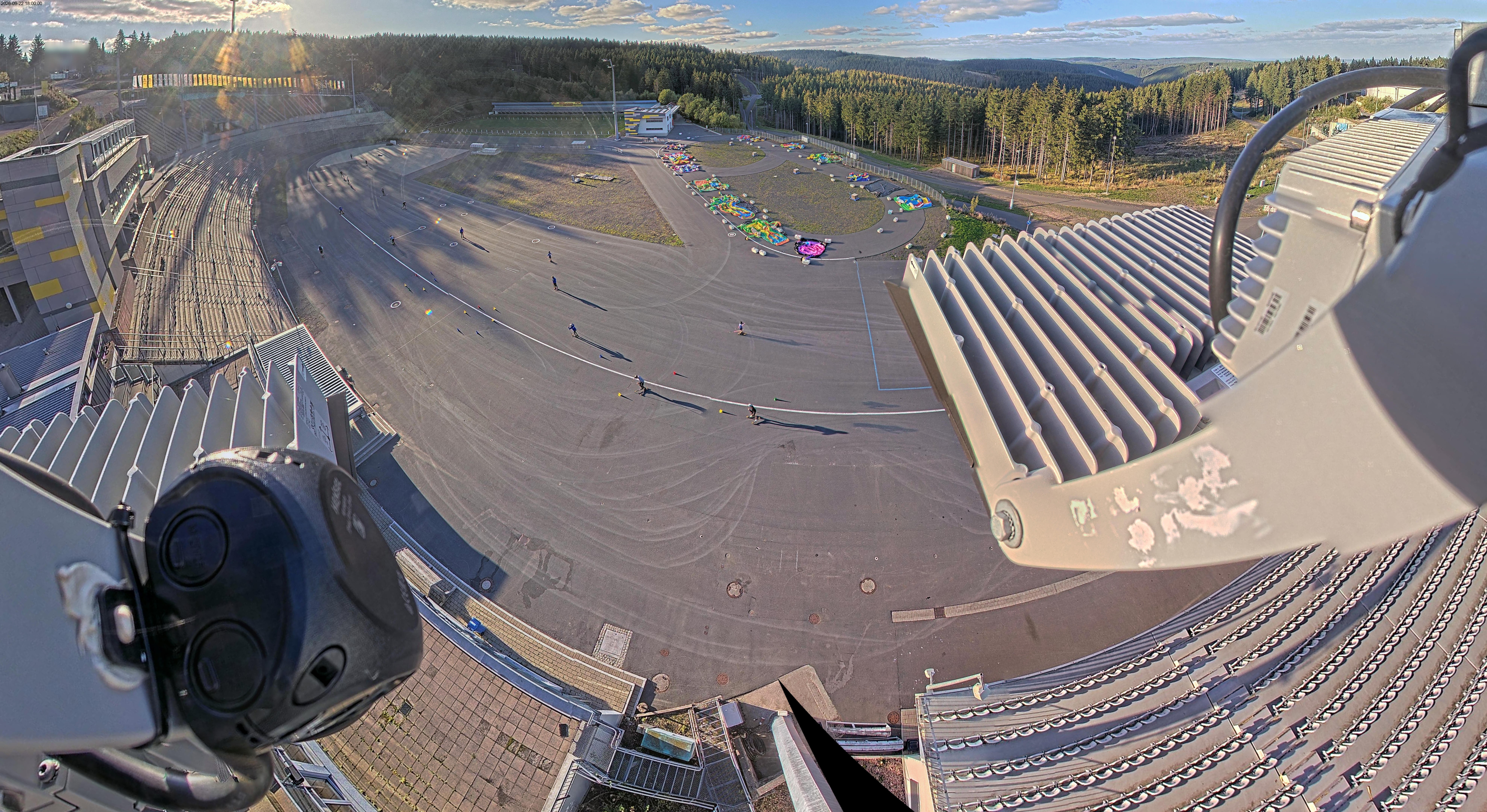 Archived image Webcam Oberhof: View Biathlon Stadium