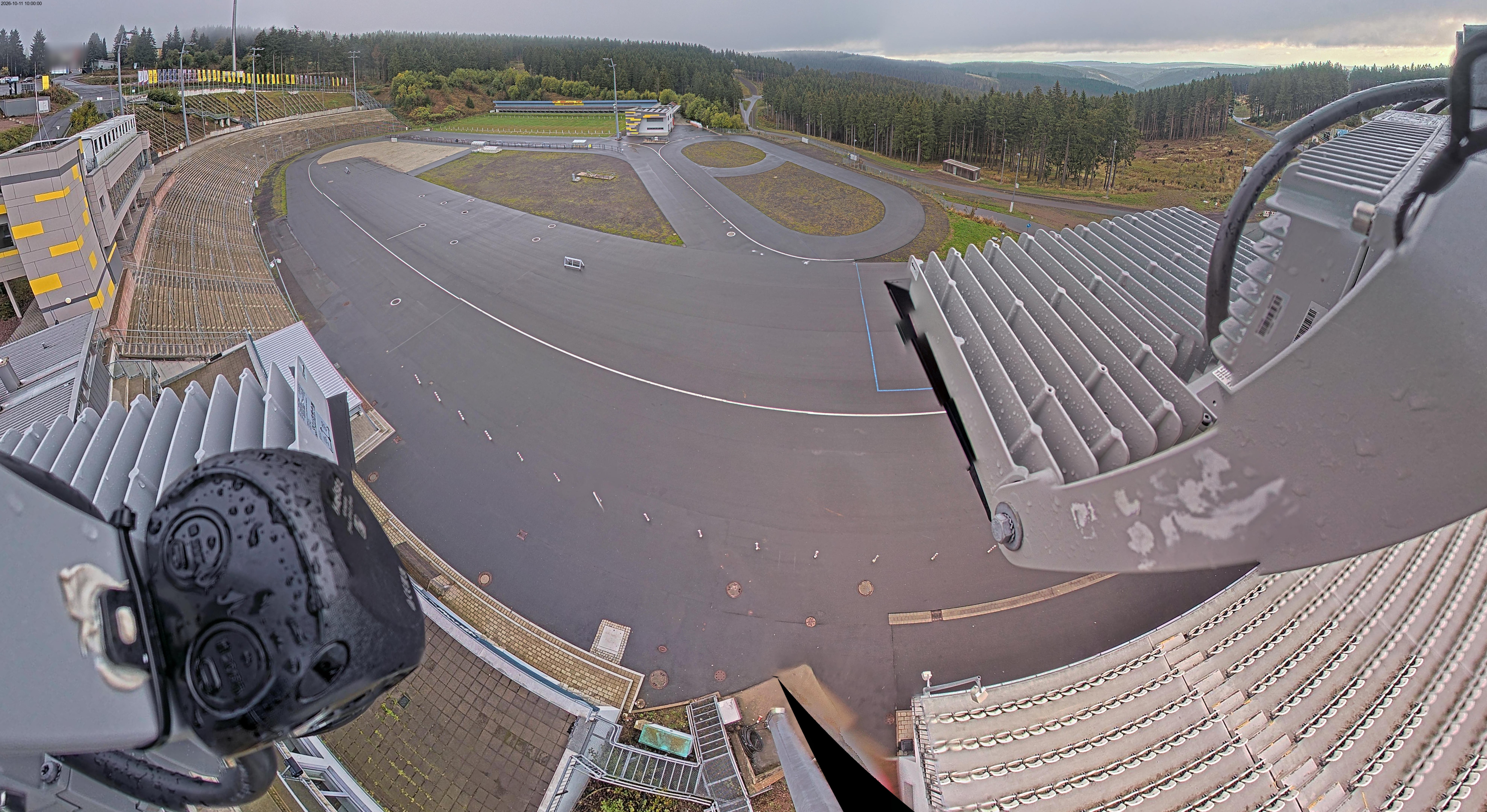 Archived image Webcam Oberhof: View Biathlon Stadium