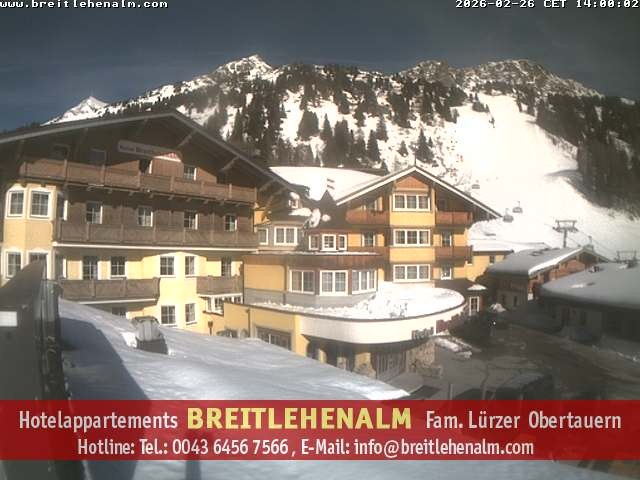 Archived image Webcam View from the hotel Breitlehenalm