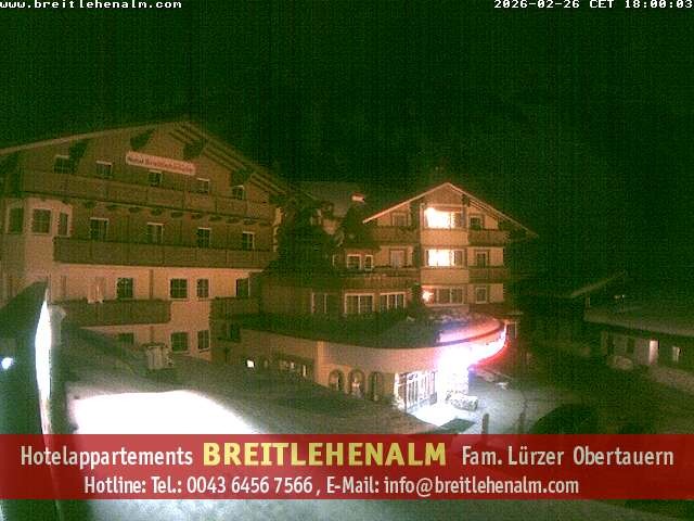 Archived image Webcam View from the hotel Breitlehenalm