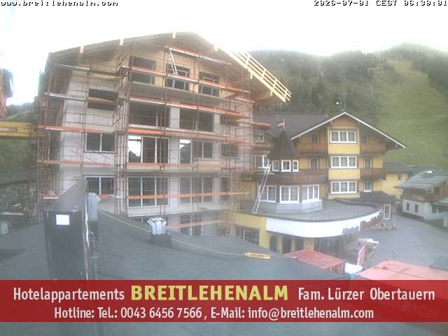Archived image Webcam View from the hotel Breitlehenalm