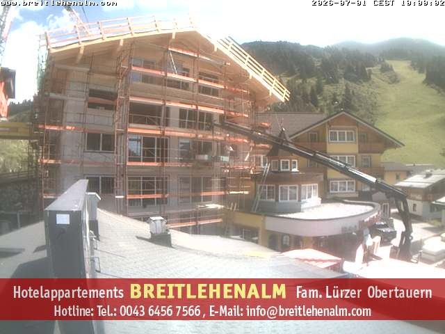 Archived image Webcam View from the hotel Breitlehenalm
