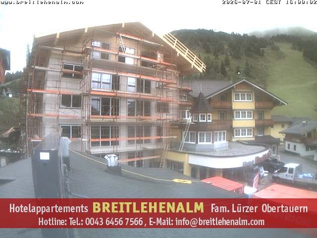 Archived image Webcam View from the hotel Breitlehenalm