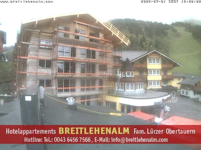 Archived image Webcam View from the hotel Breitlehenalm