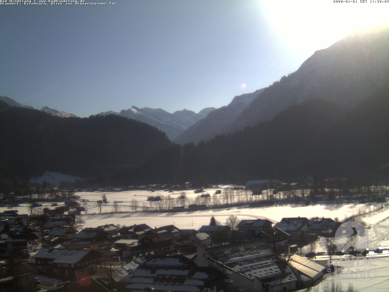 Archiv Foto Webcam Kirchturmblick Richtung Hintersteiner Tal