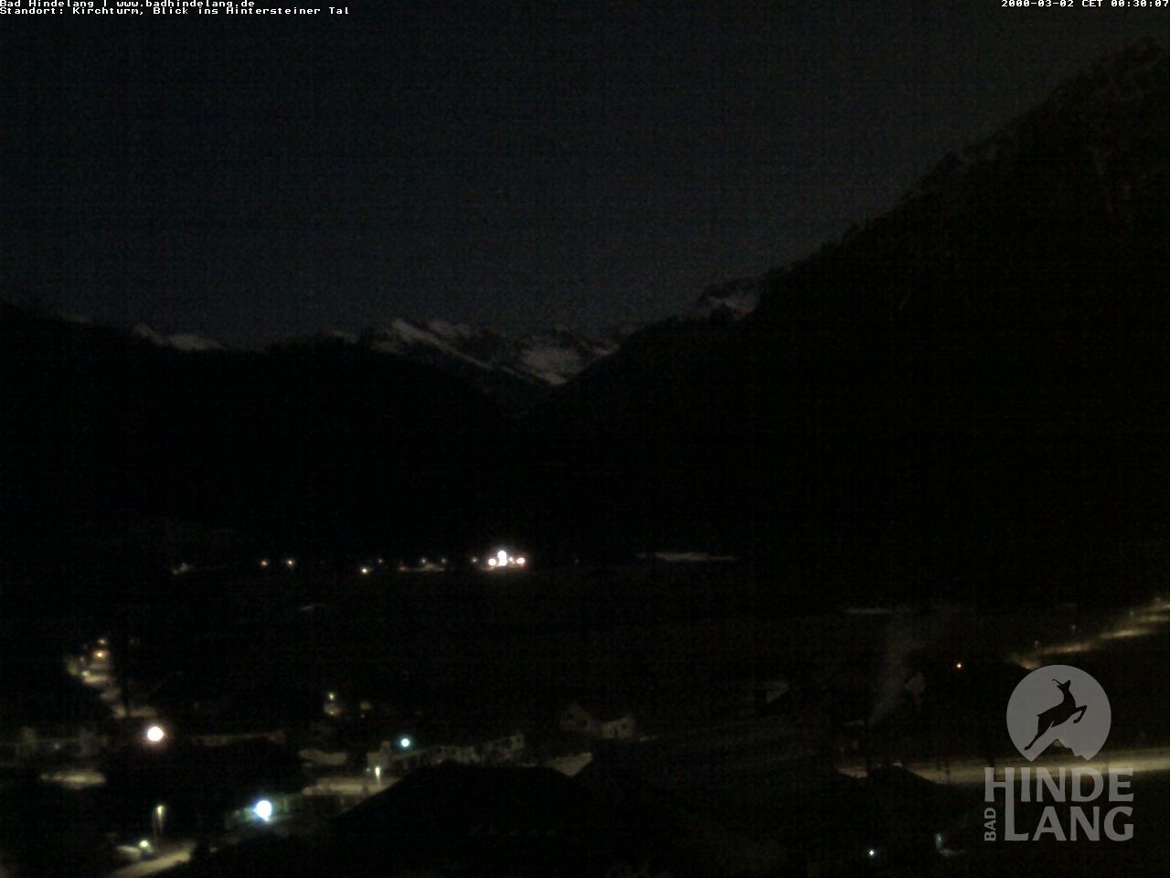 Archiv Foto Webcam Kirchturmblick Richtung Hintersteiner Tal