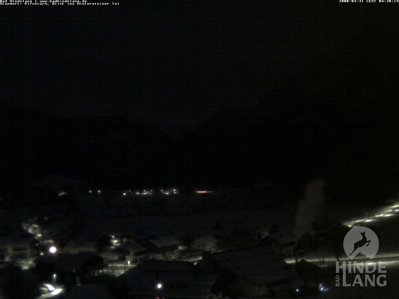 Archiv Foto Webcam Kirchturmblick Richtung Hintersteiner Tal