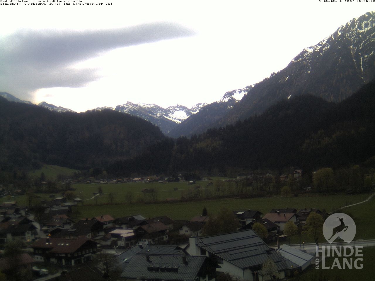 Archived image Webcam View of the church Bad Hindelang