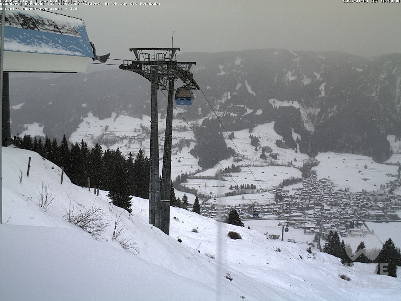Archiv Foto Webcam Aussicht auf Bad Hindelang von der Hornbahn Bergstation