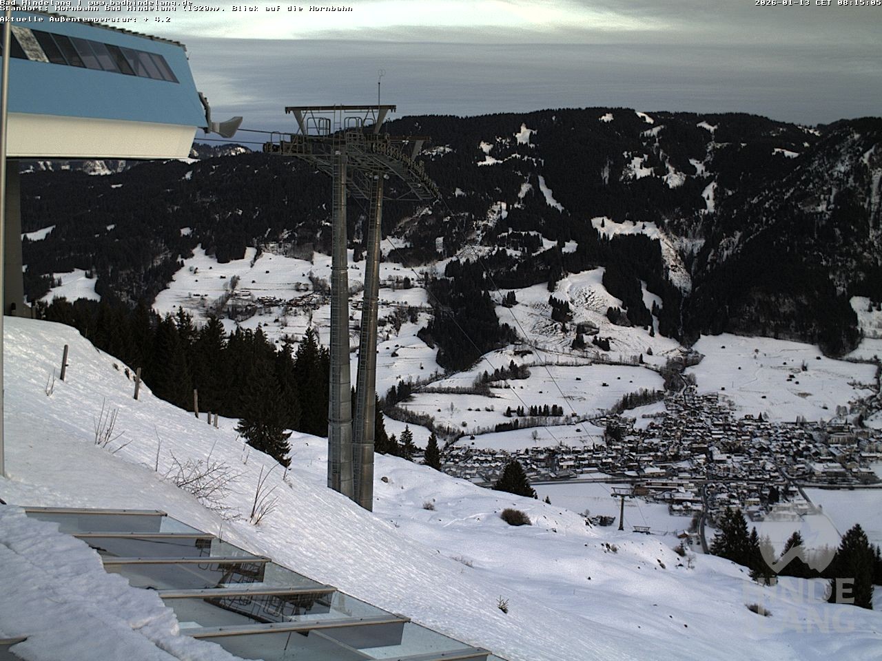 Archiv Foto Webcam Aussicht auf Bad Hindelang von der Hornbahn Bergstation