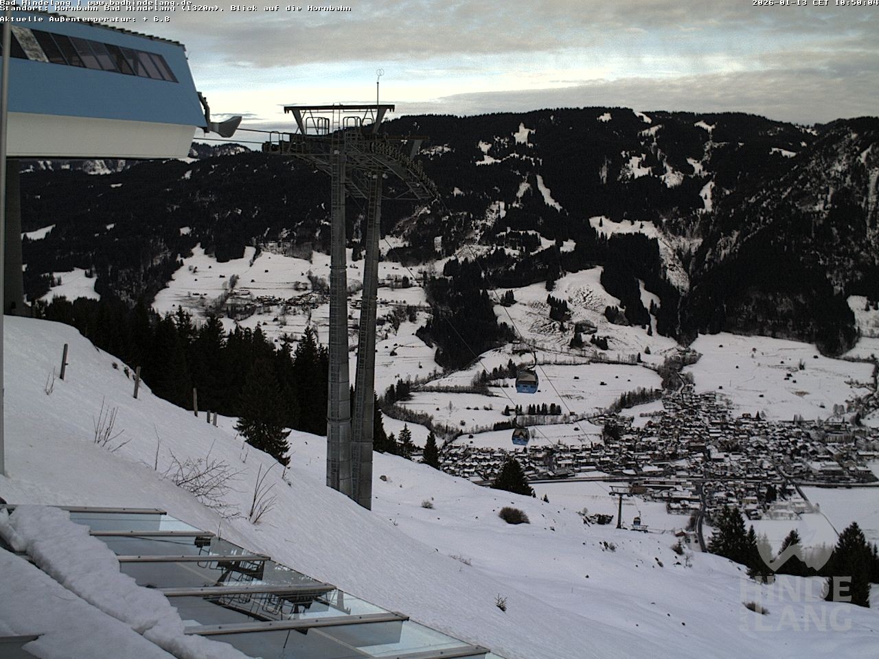Archiv Foto Webcam Aussicht auf Bad Hindelang von der Hornbahn Bergstation