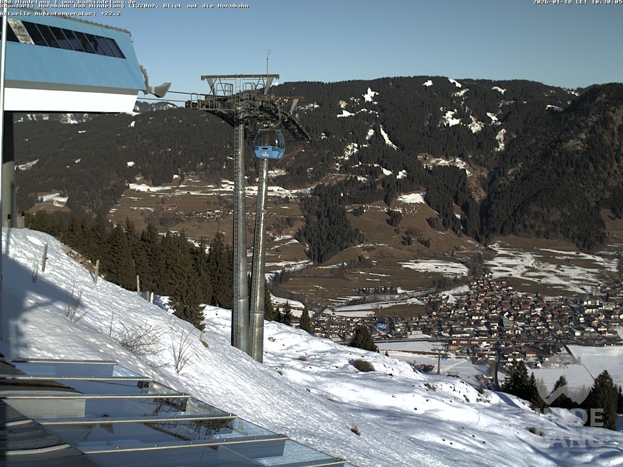 Archiv Foto Webcam Aussicht auf Bad Hindelang von der Hornbahn Bergstation