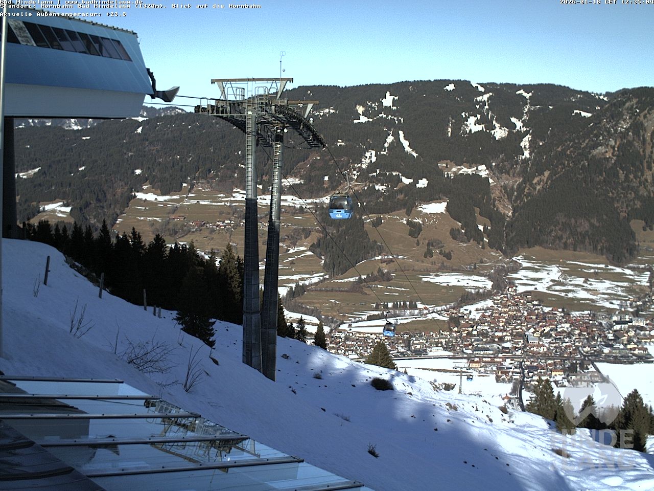 Archiv Foto Webcam Aussicht auf Bad Hindelang von der Hornbahn Bergstation