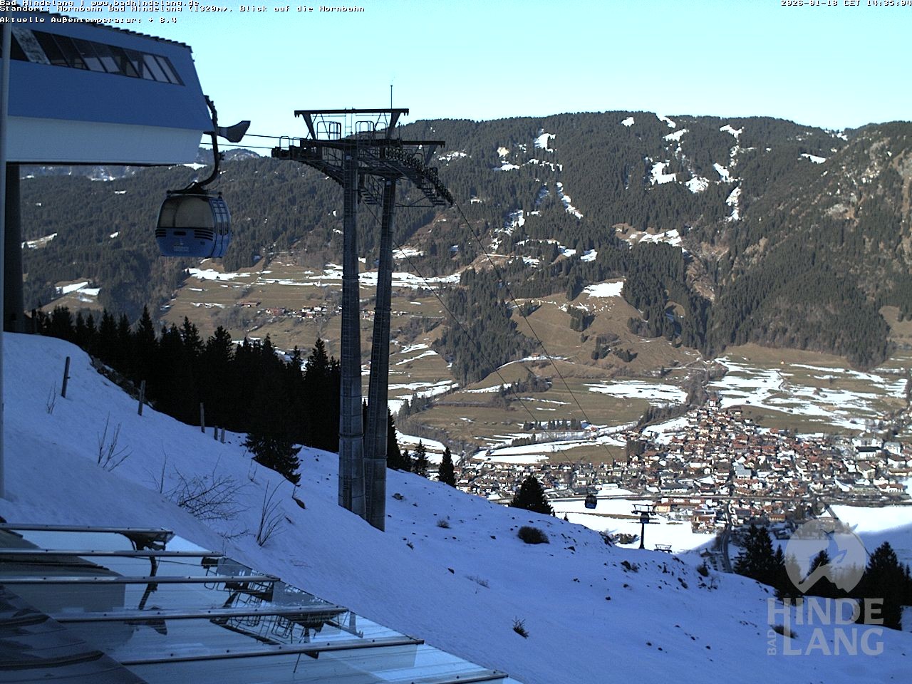 Archiv Foto Webcam Aussicht auf Bad Hindelang von der Hornbahn Bergstation
