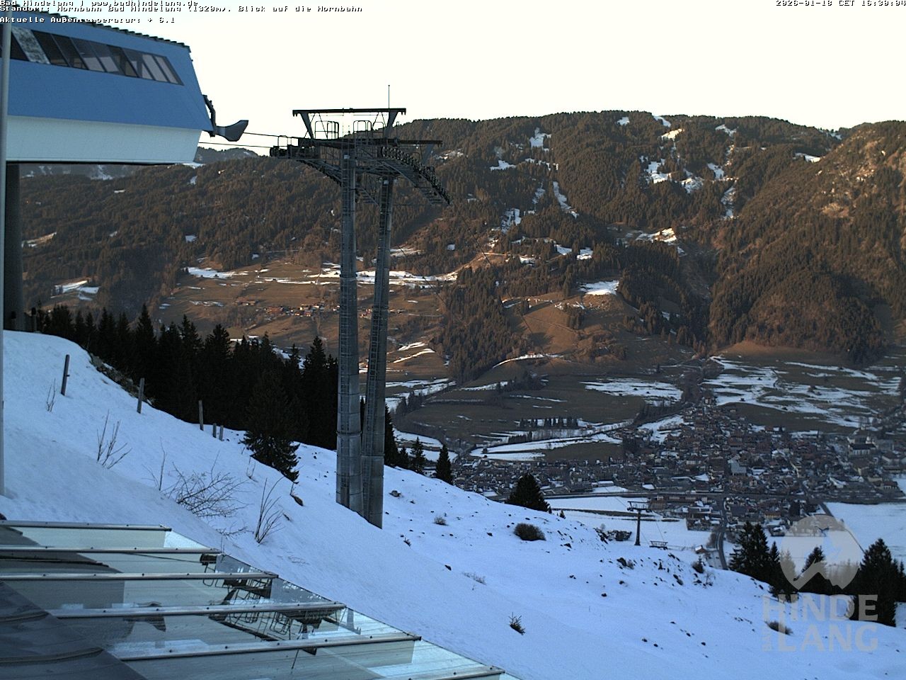 Archiv Foto Webcam Aussicht auf Bad Hindelang von der Hornbahn Bergstation