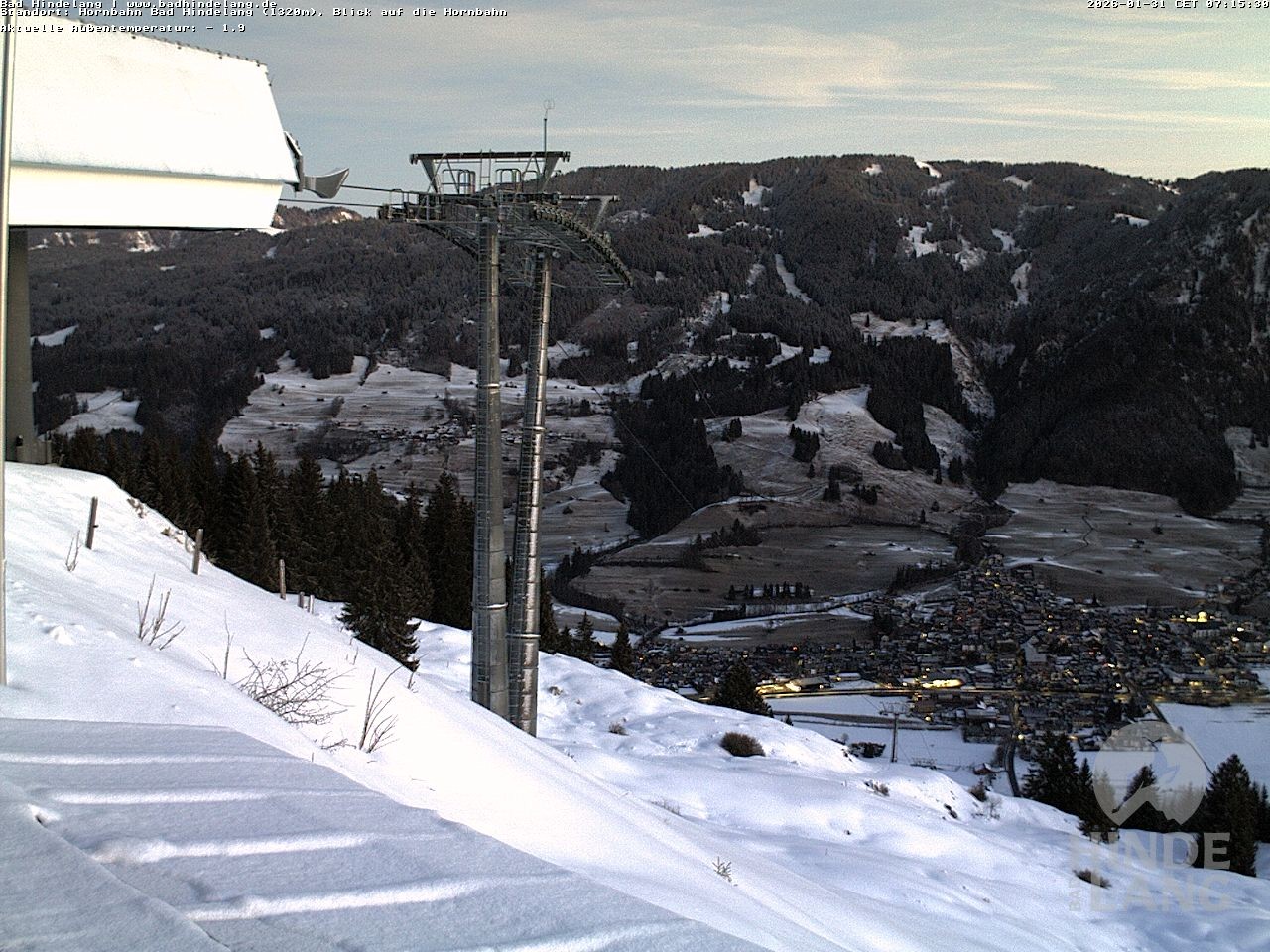 Archiv Foto Webcam Aussicht auf Bad Hindelang von der Hornbahn Bergstation