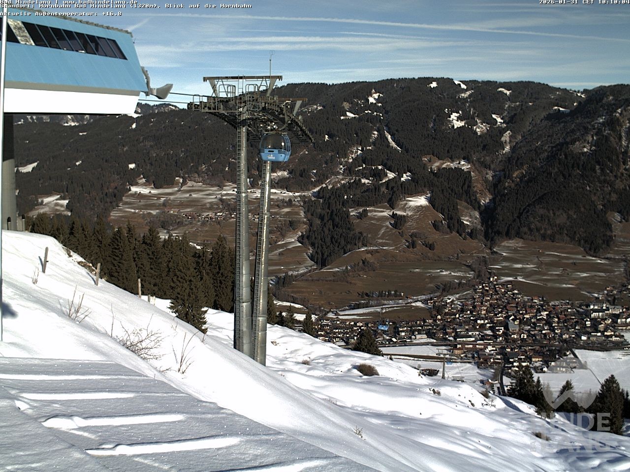 Archiv Foto Webcam Aussicht auf Bad Hindelang von der Hornbahn Bergstation