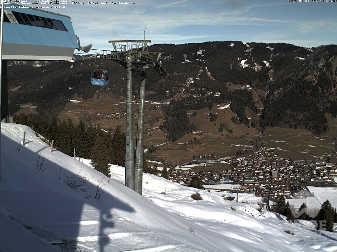 Archiv Foto Webcam Aussicht auf Bad Hindelang von der Hornbahn Bergstation