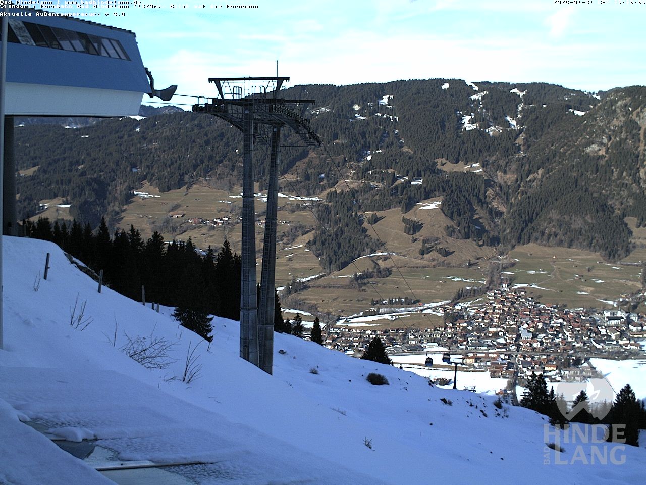 Archiv Foto Webcam Aussicht auf Bad Hindelang von der Hornbahn Bergstation