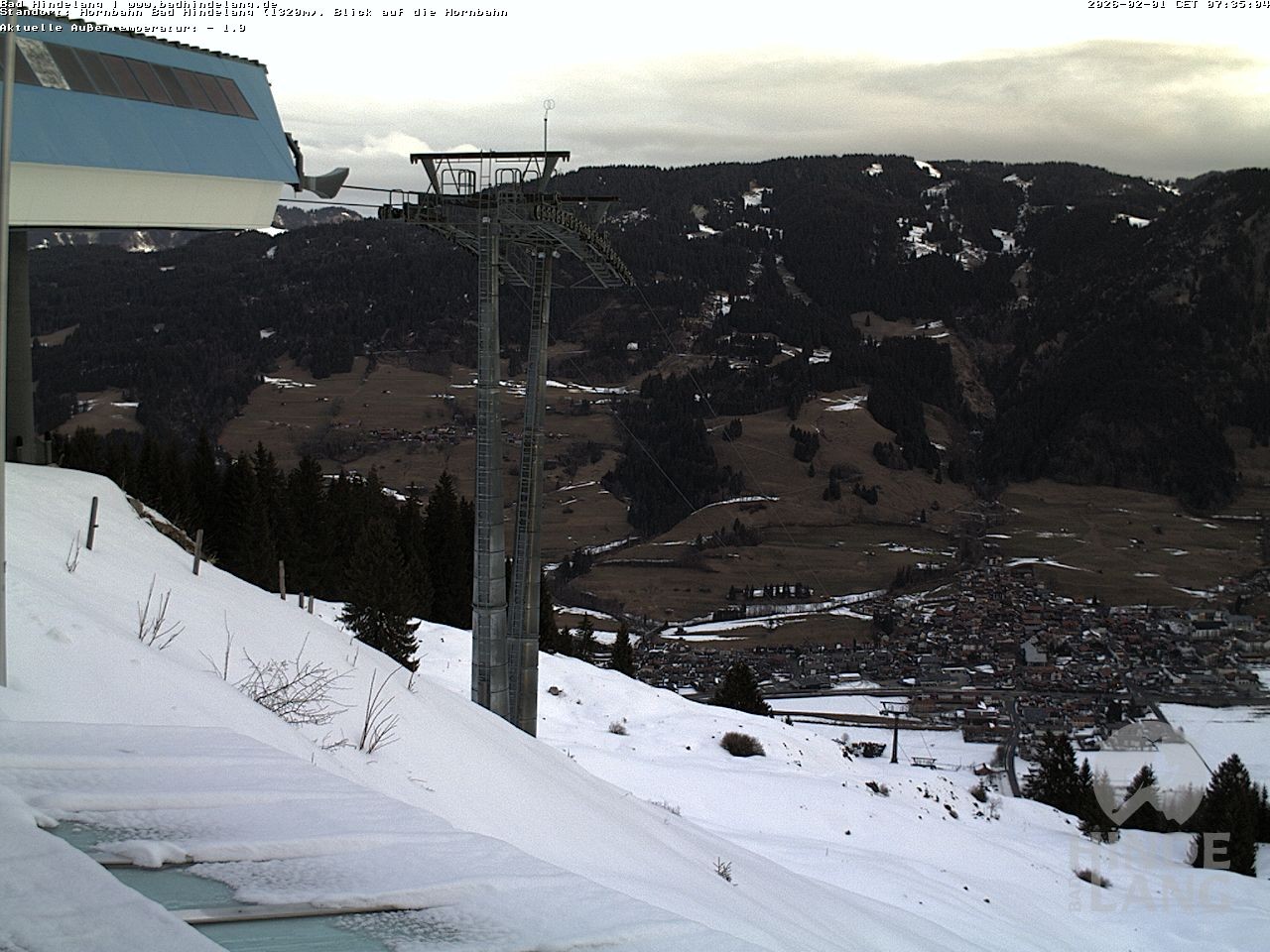 Archiv Foto Webcam Aussicht auf Bad Hindelang von der Hornbahn Bergstation