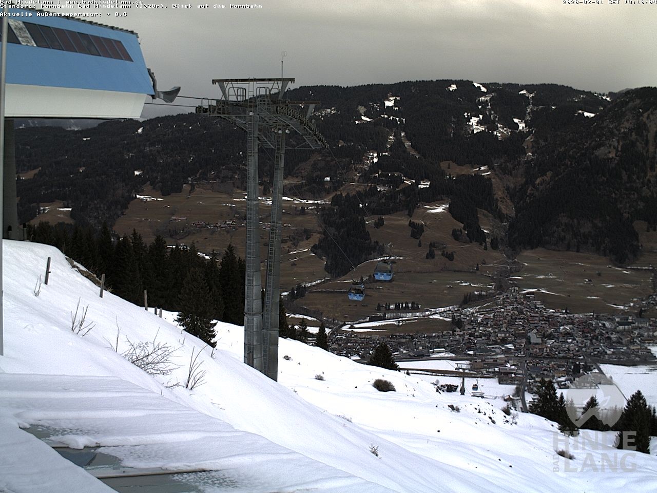 Archiv Foto Webcam Aussicht auf Bad Hindelang von der Hornbahn Bergstation