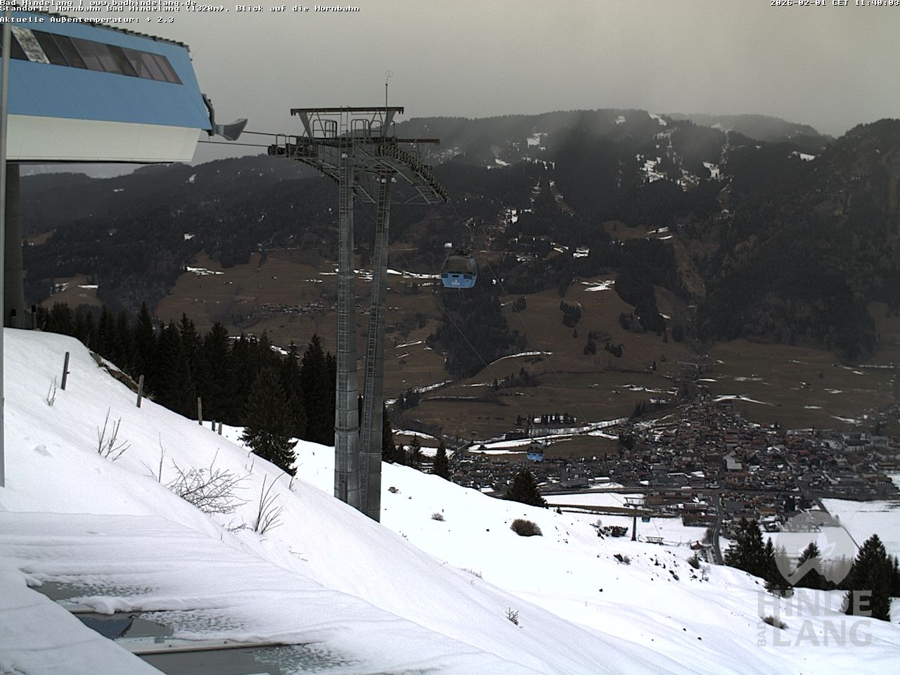 Archiv Foto Webcam Aussicht auf Bad Hindelang von der Hornbahn Bergstation