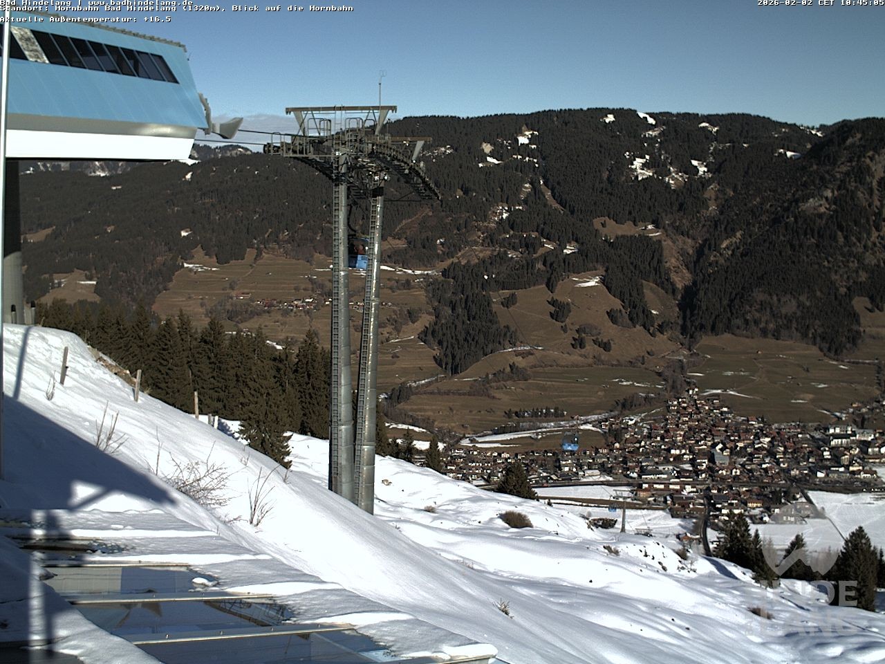 Archiv Foto Webcam Aussicht auf Bad Hindelang von der Hornbahn Bergstation