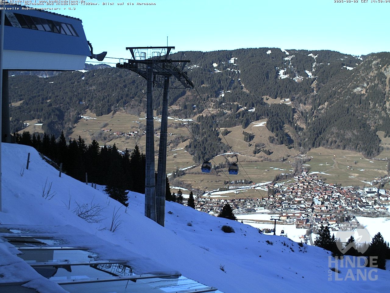 Archiv Foto Webcam Aussicht auf Bad Hindelang von der Hornbahn Bergstation