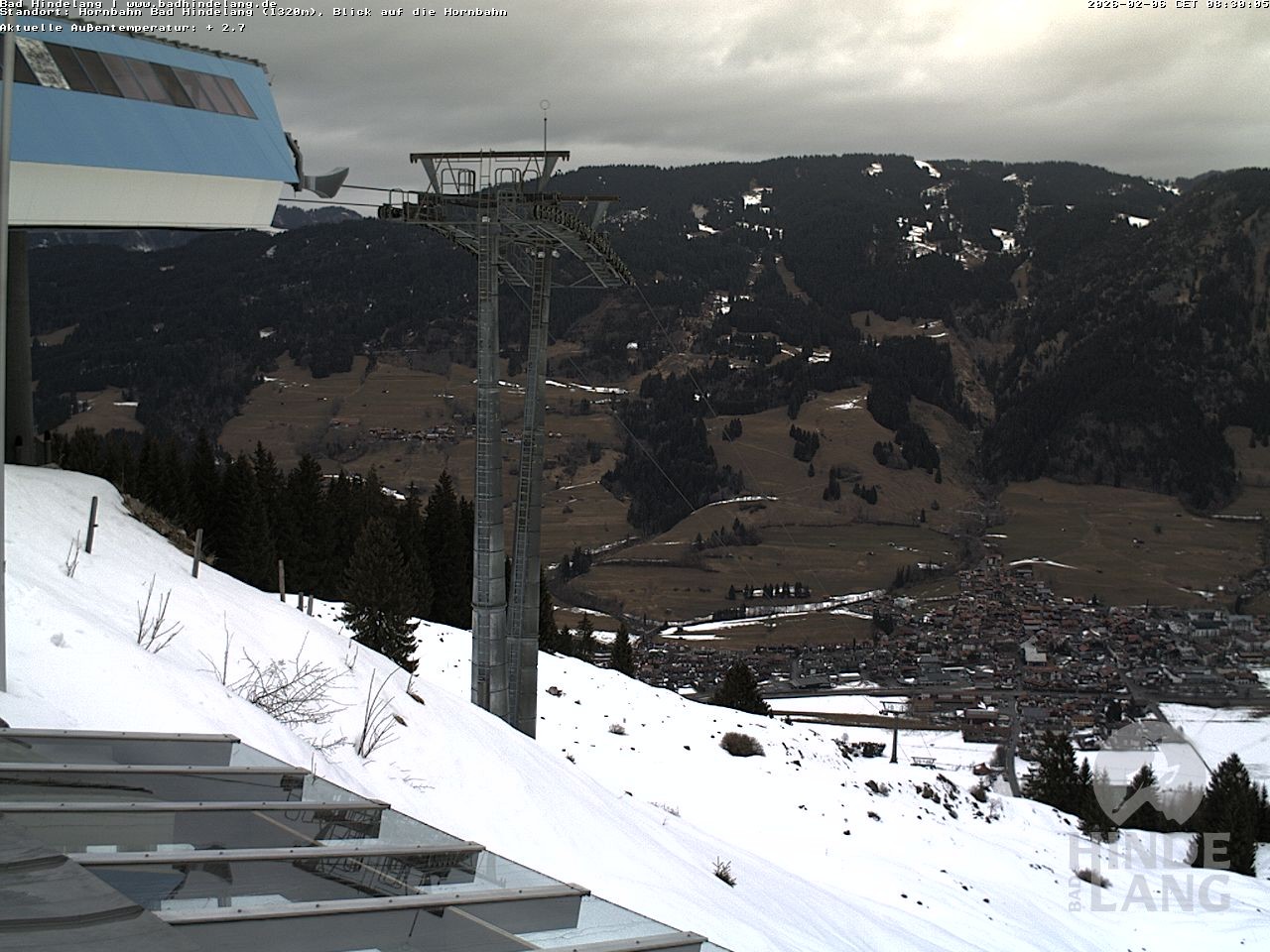 Archiv Foto Webcam Aussicht auf Bad Hindelang von der Hornbahn Bergstation