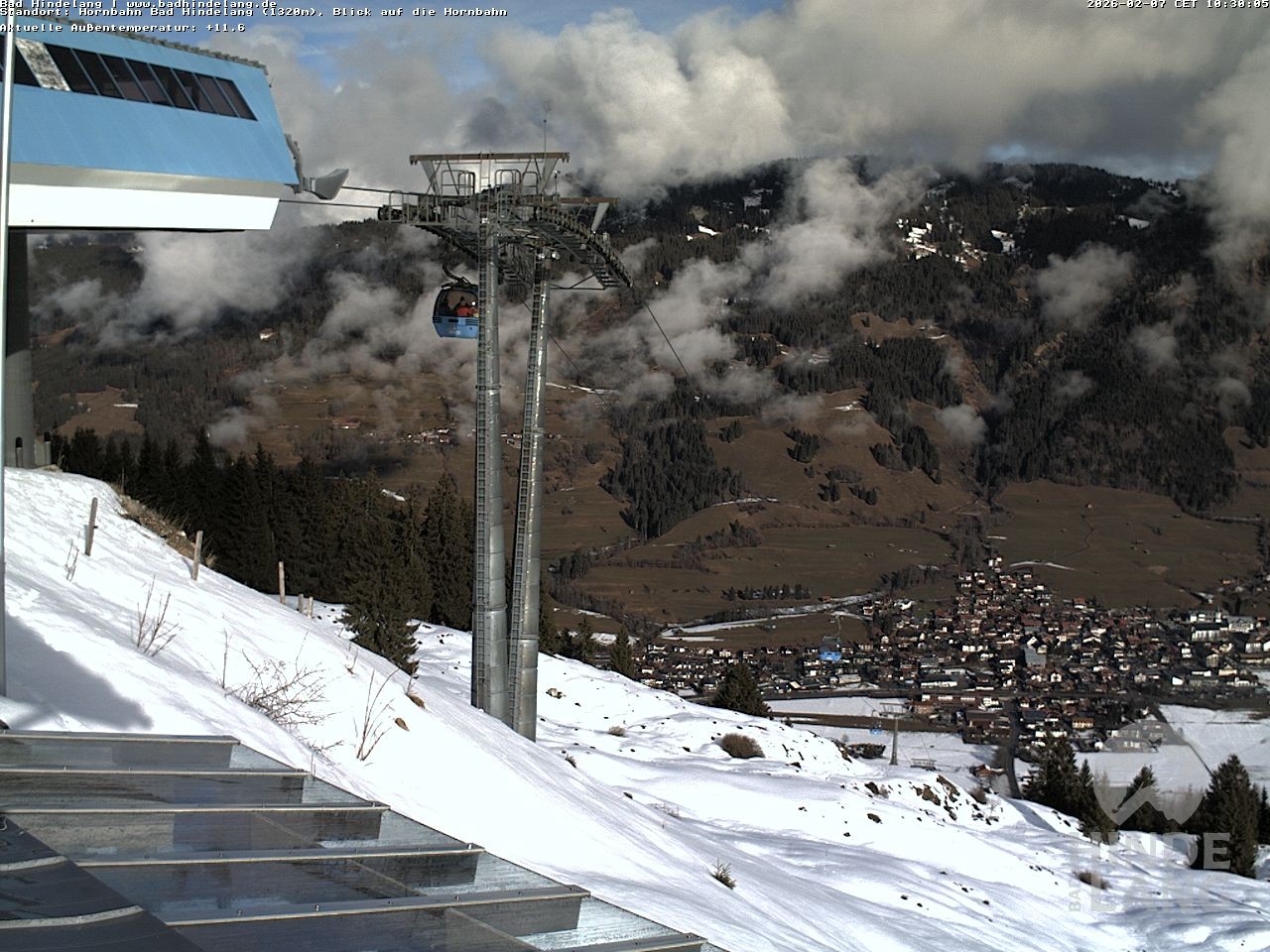 Archiv Foto Webcam Aussicht auf Bad Hindelang von der Hornbahn Bergstation