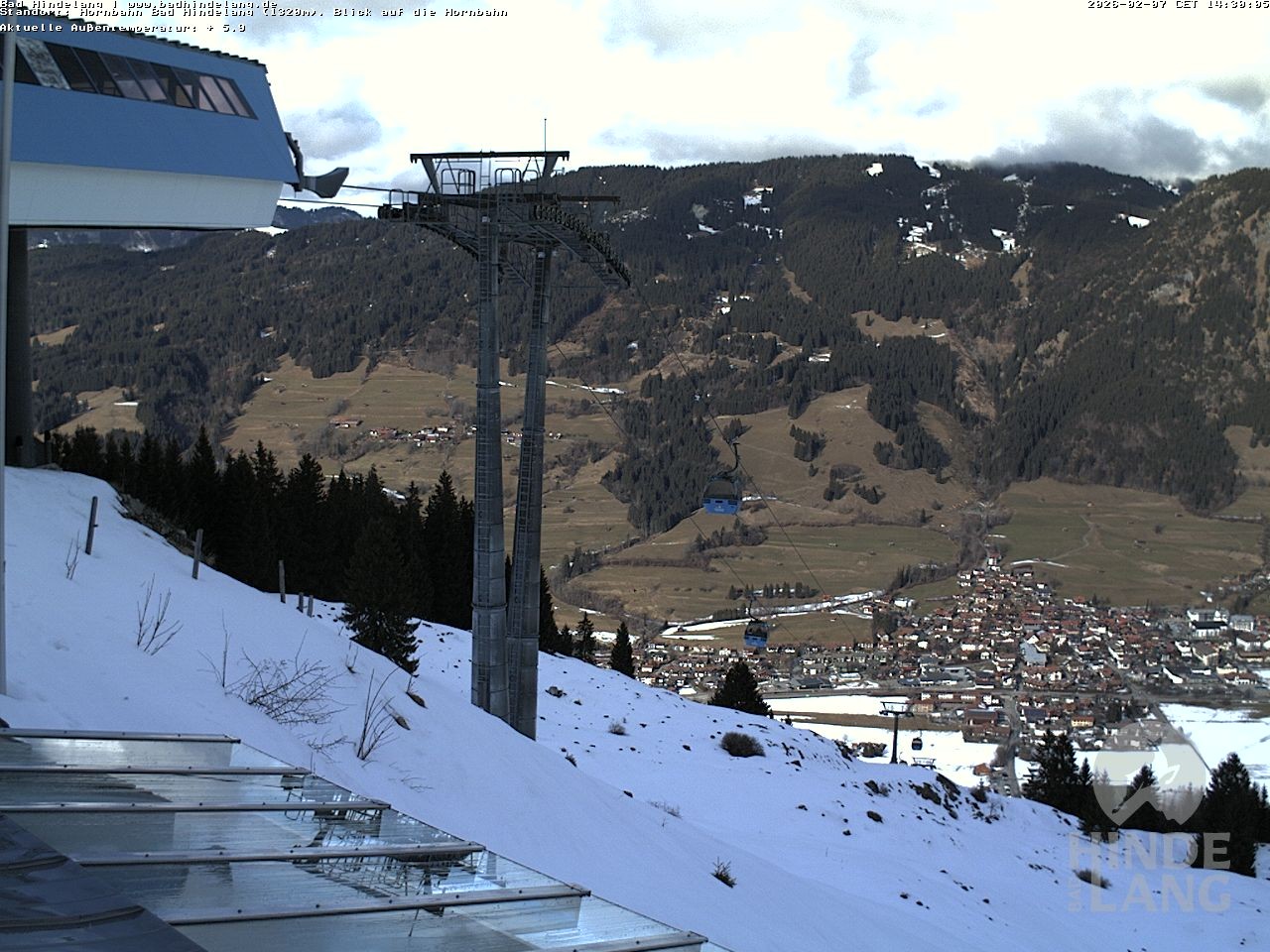 Archiv Foto Webcam Aussicht auf Bad Hindelang von der Hornbahn Bergstation